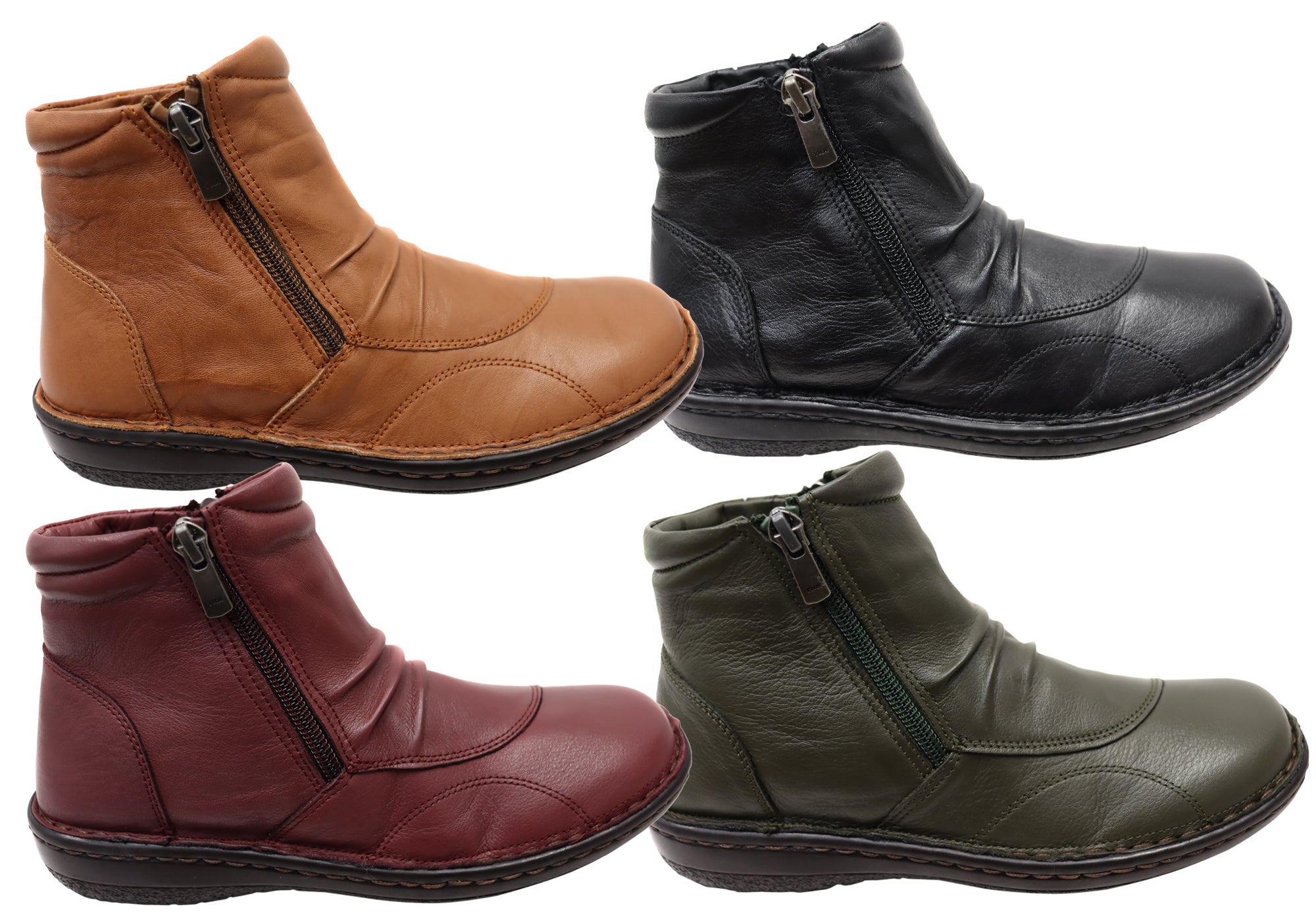Orizonte Talun Women's European Comfortable Leather Ankle Boots - Stylish & Soft for Walking, Work & Casual Outfits