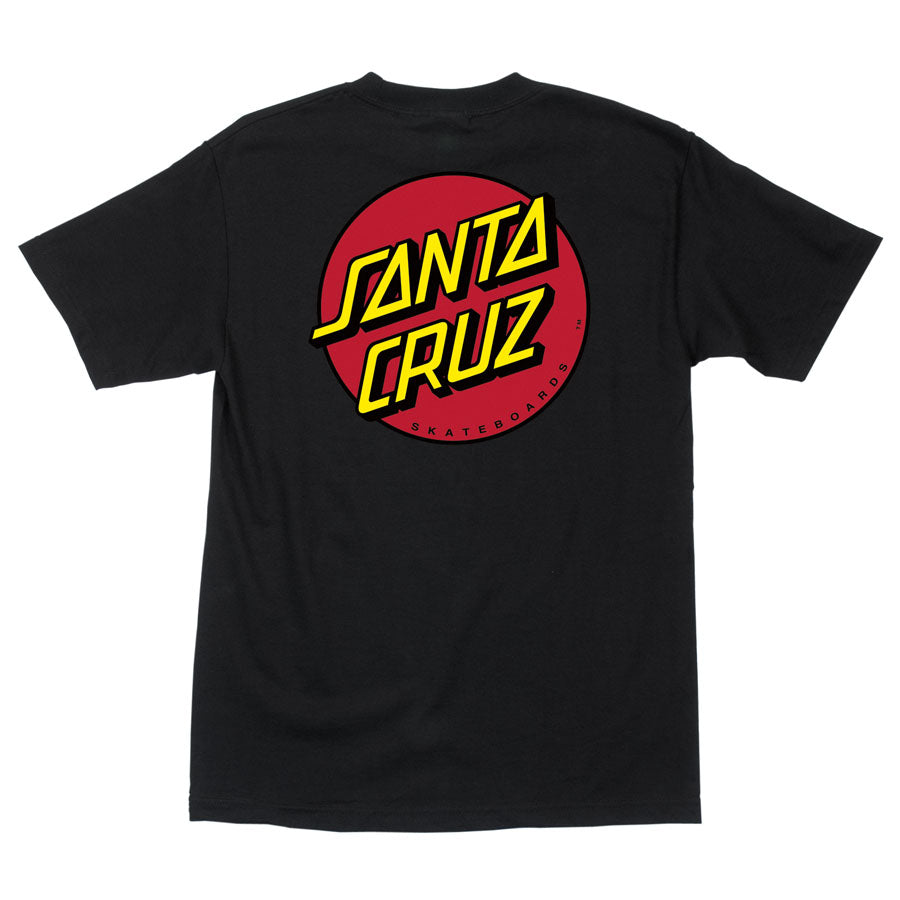 Santa Cruz Classic Dot T-Shirt for Men & Women - Black Cotton Graphic Tee for Casual Wear, Skateboarding & Street Style