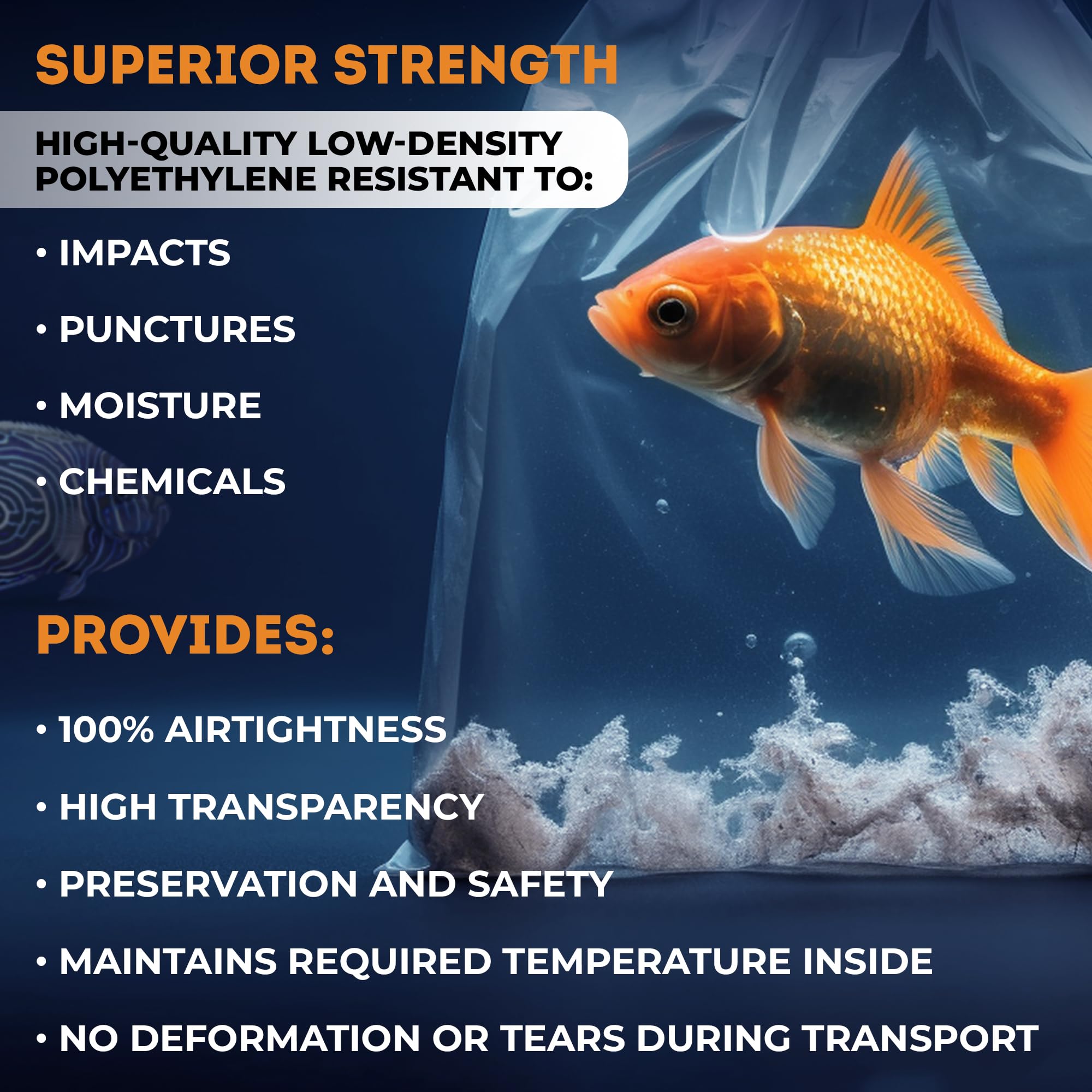 APQ 9x18 Inch Clear Plastic Live Fish Shipping Bags - 1000 Pack of 2 Mil Thick Polyethylene Aquarium Fish Transport Bags | Durable for Safe Fish Transportation, Perfect for Pet Stores, Aquarium Enthusiasts & Fish Breeders