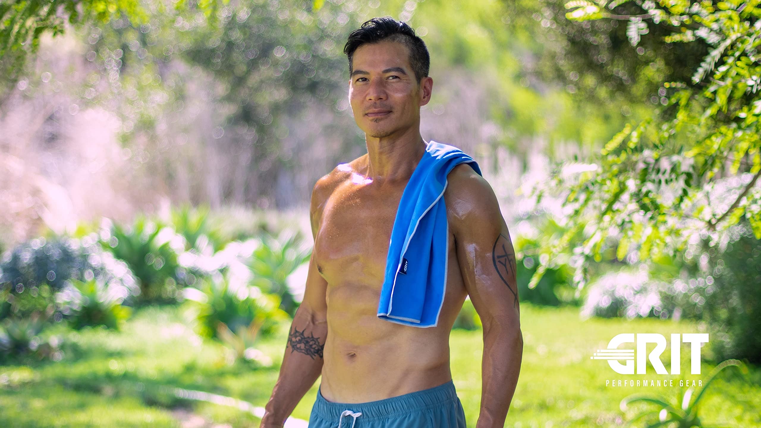 Premium Microfiber Gym & Yoga Towels - 3 Pack Quick Dry Workout Towels for Fitness, Travel & Camping - Lightweight, Absorbent & Fast Drying - Includes Travel Bag (Blue) - Perfect for Gym Sessions, Yoga Practice, Hiking & Backpacking Trips