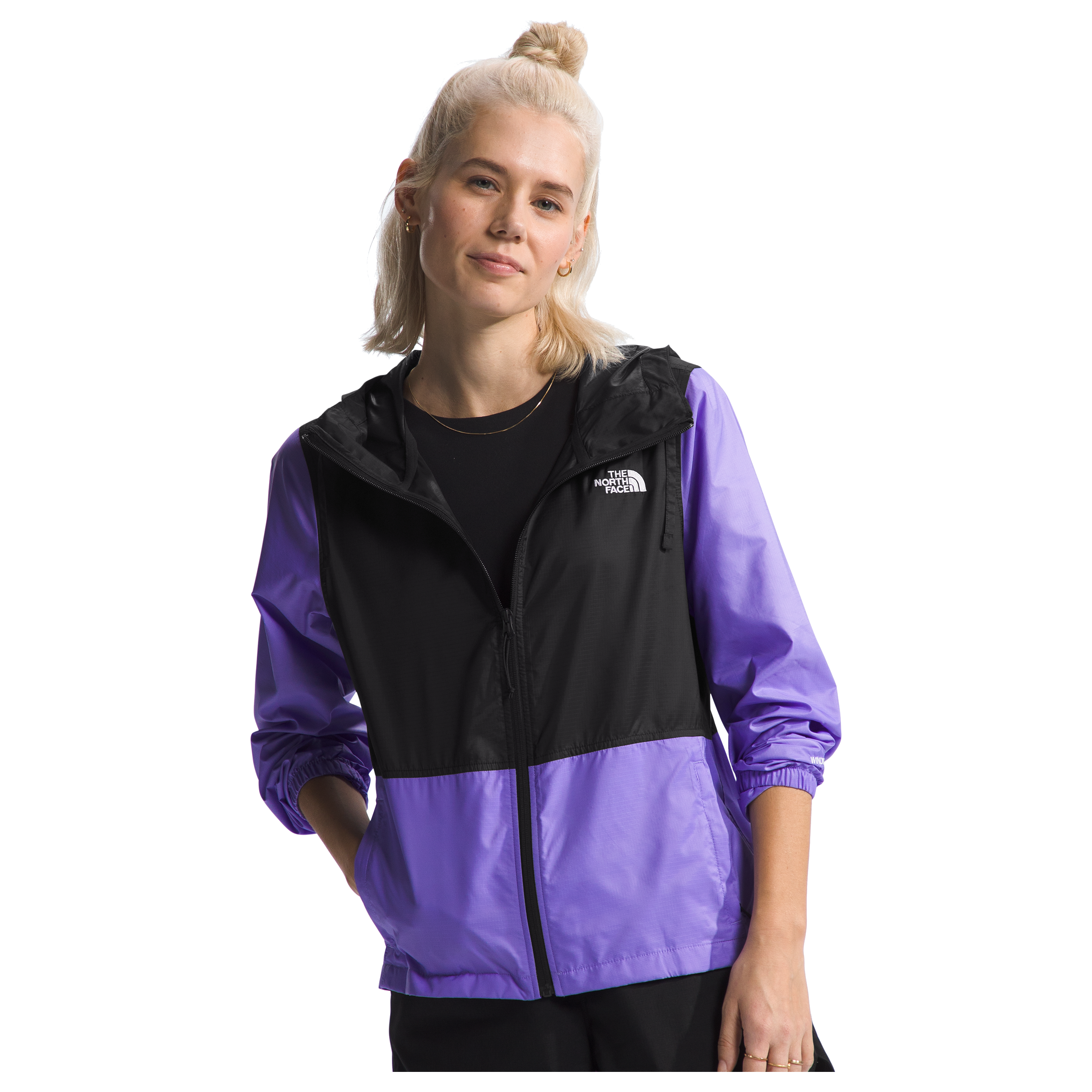 The North Face Women's Cyclone Jacket 3 - Waterproof Windbreaker with Hood in Optic Violet/TNF Black - Perfect for Hiking, Camping & Outdoor Adventures