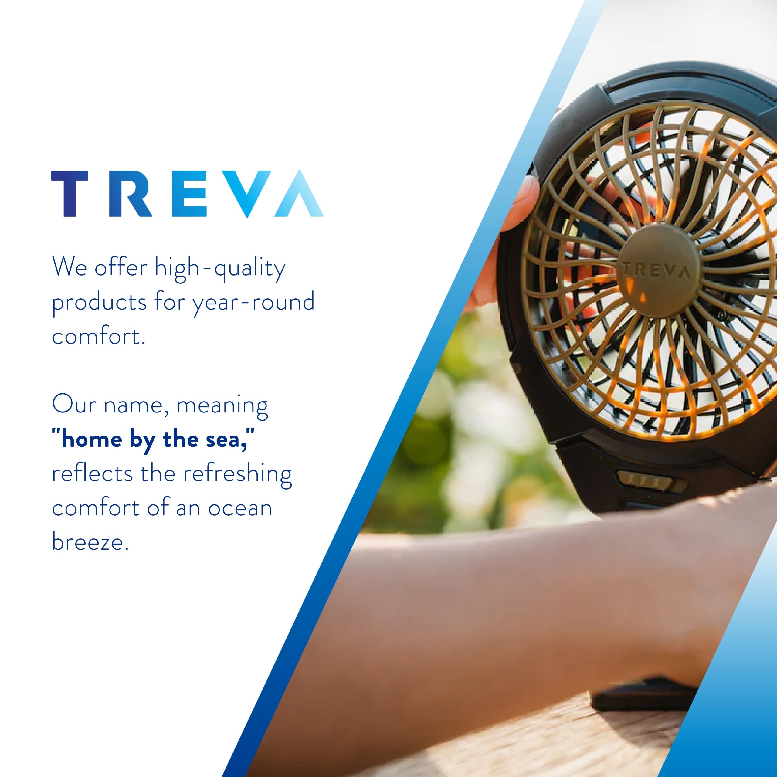 Treva Rechargeable Personal Fan - Portable, Multi-Speed for Home & Office