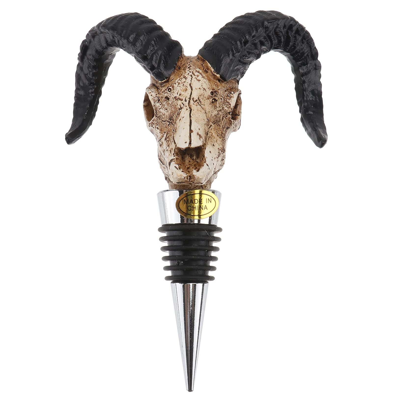 Creative Buffalo Skull Wine Corks - Unique Bottle Stoppers & Beverage Plugs for Home, Restaurant & Bar Decor - Halloween Party Supplies & Gothic Home Decor - Perfect for Wine Bottles, Liquor Stoppers & Spooky Themed Parties