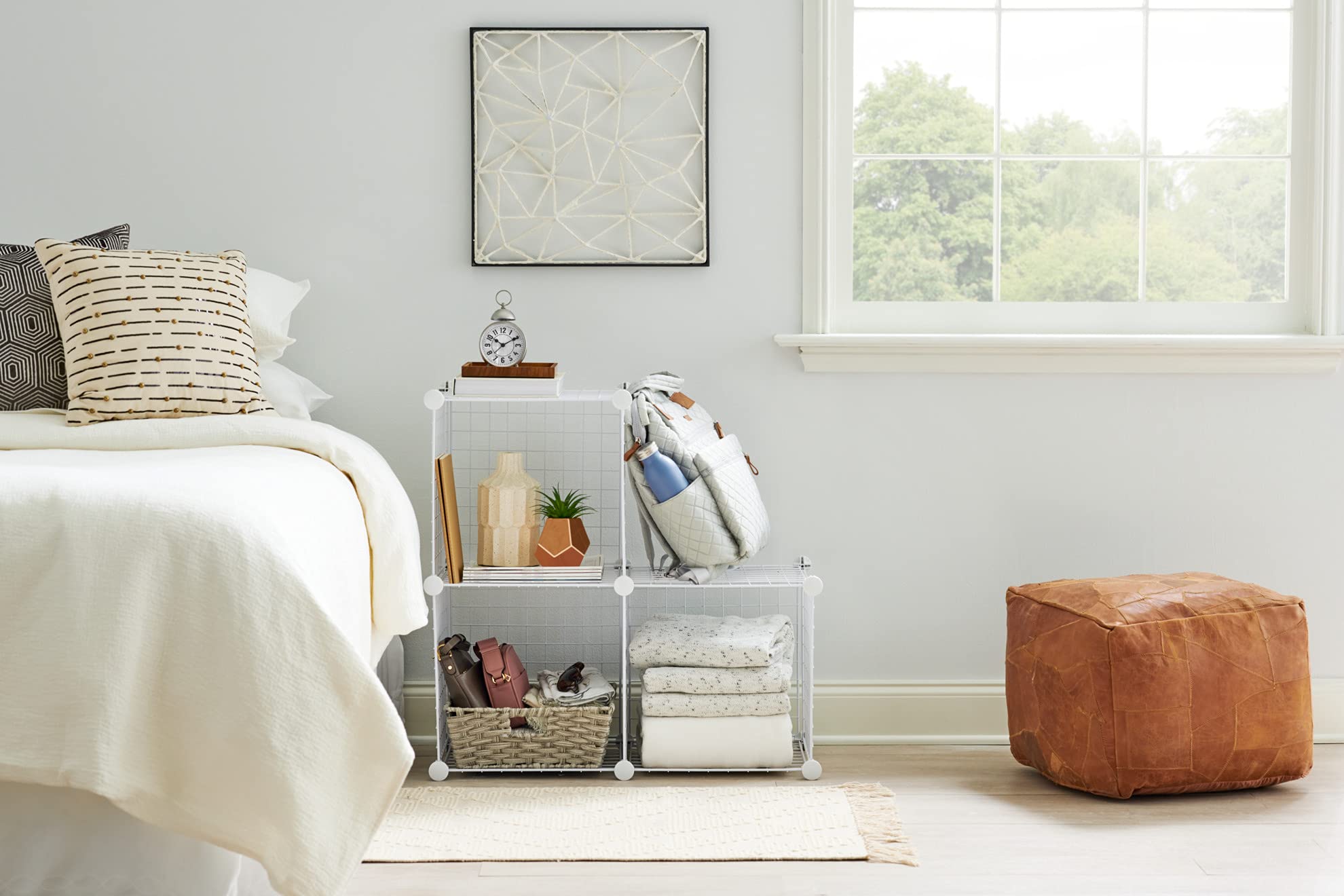 Rubbermaid 3-Piece Stackable Wire Storage Cube Set - Easy Assembly, White - Multi-Purpose Home Organizer for Closet, Bookshelf, Toy Storage & Room Organization - Perfect for Bedroom, Office & Kids' Playroom