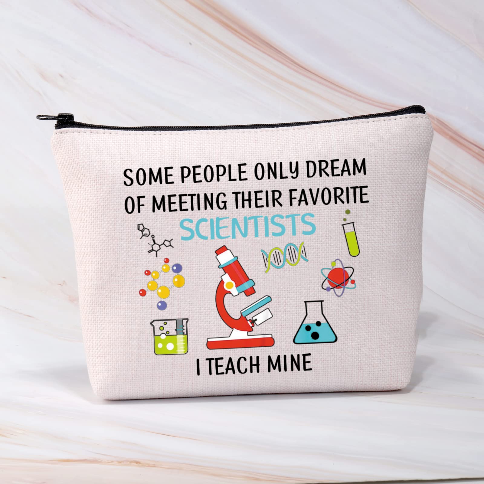 BDPWSS Science Teacher Makeup Bag - Biology Chemistry Gift for Science Lovers, Scientists & Graduates - Perfect for Classroom, Lab & Science Conventions