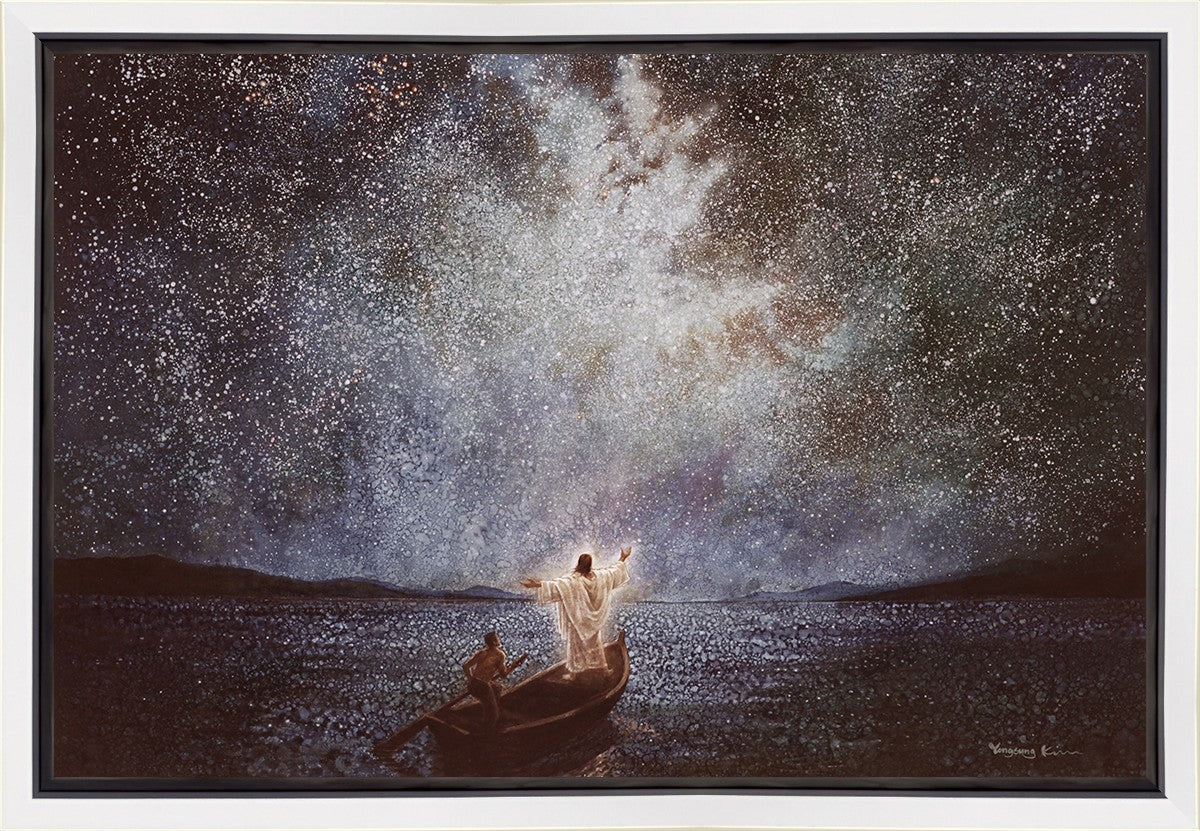 Calm and Stars Gallery Wrap Canvas - Stunning Night Sky Wall Art for Home Decor, Living Room, Bedroom & Office