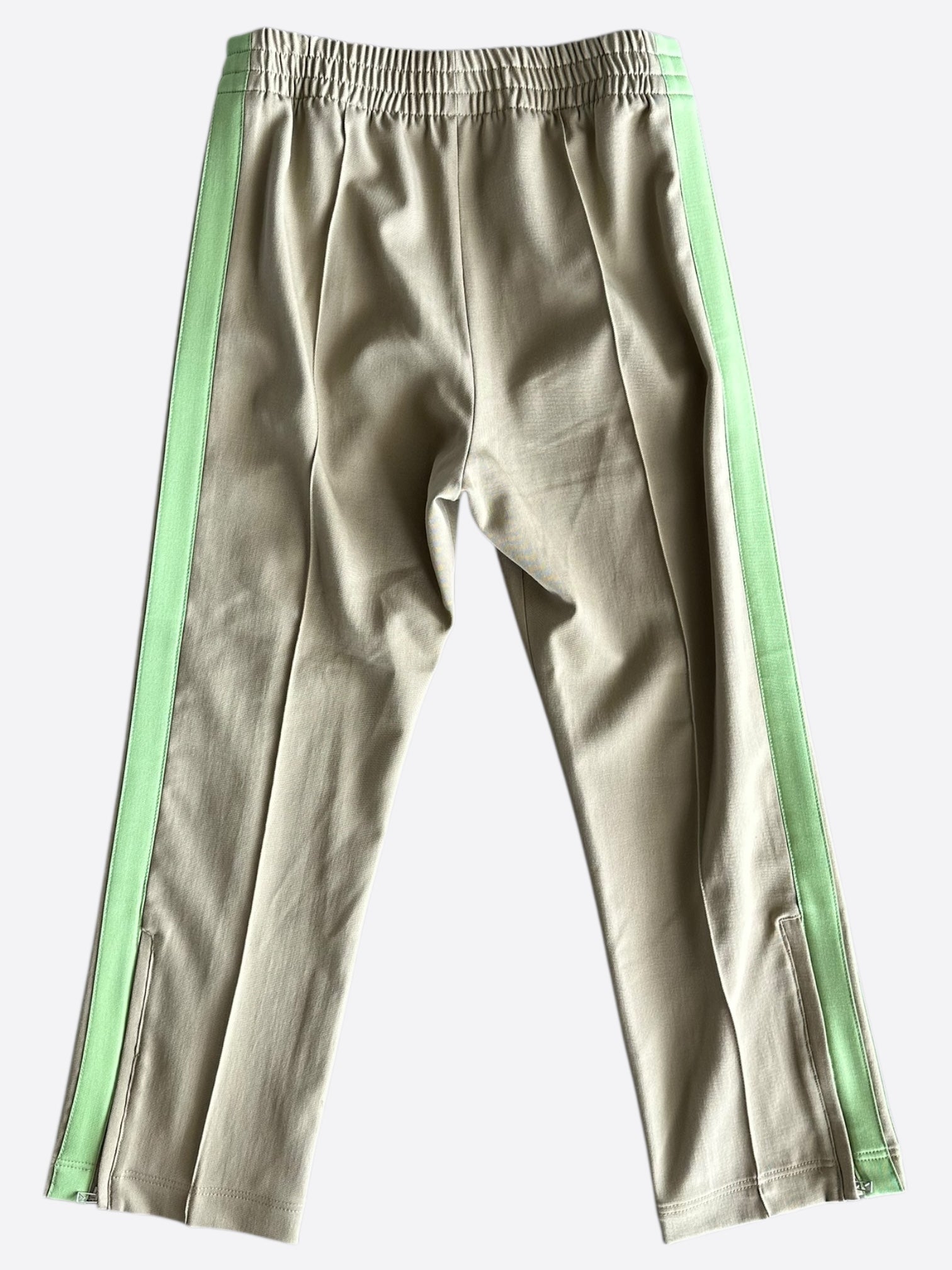 Bottega Veneta Beige & Green Striped Wool Trackpants for Men - Luxury Comfortable Casual Joggers for Travel, Lounge & Streetwear Fashion