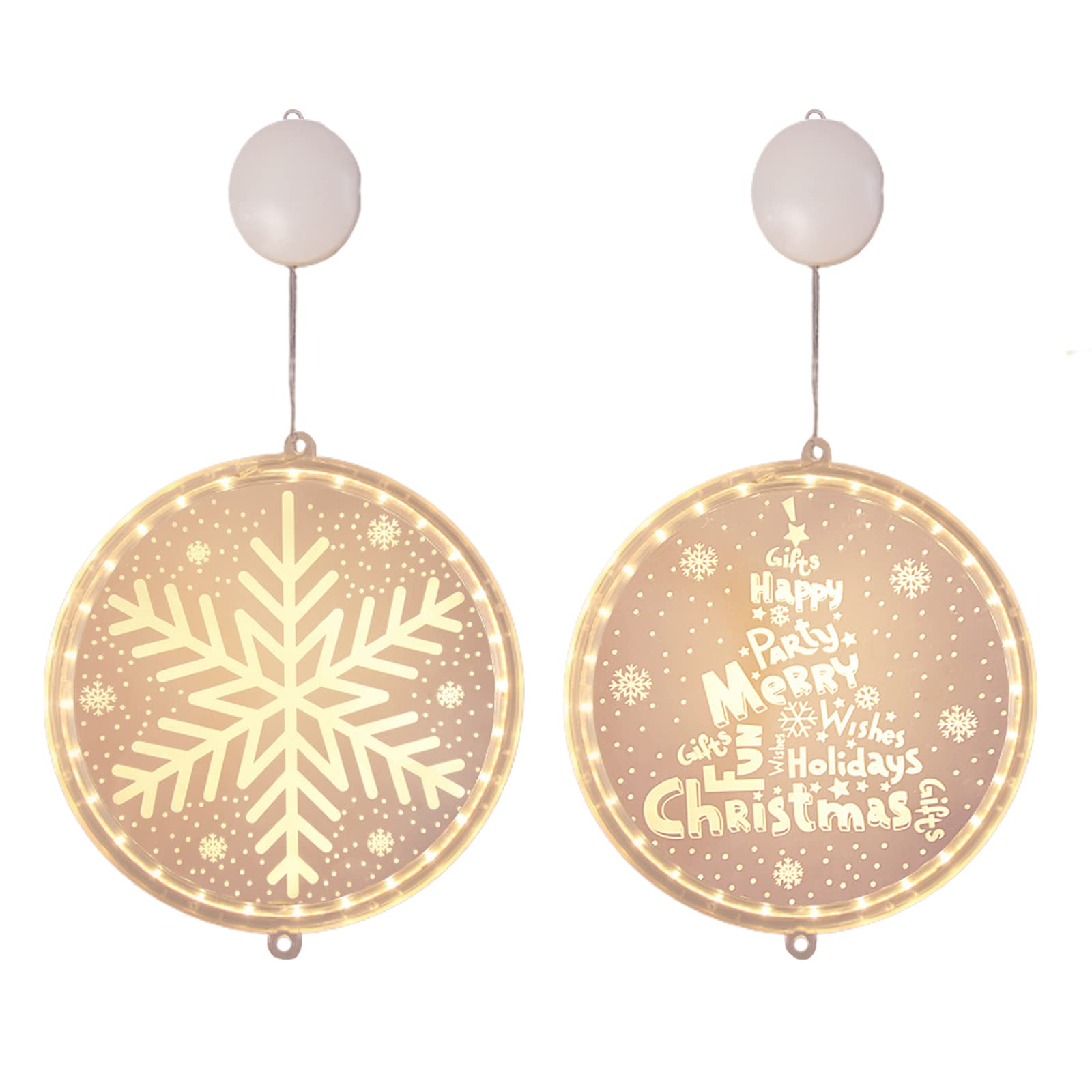 MSUIINT 2Pcs Christmas Window Lights - Battery LED Decor for Indoor Outdoor