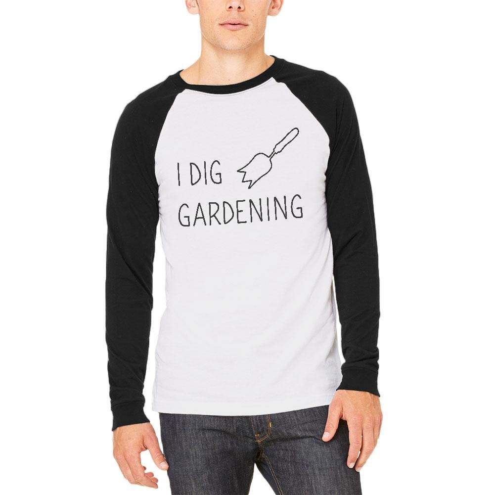 I Dig Gardening Tulip Trowel Men's Long Sleeve Raglan T-Shirt - Comfortable Gardening Apparel for Outdoor Enthusiasts