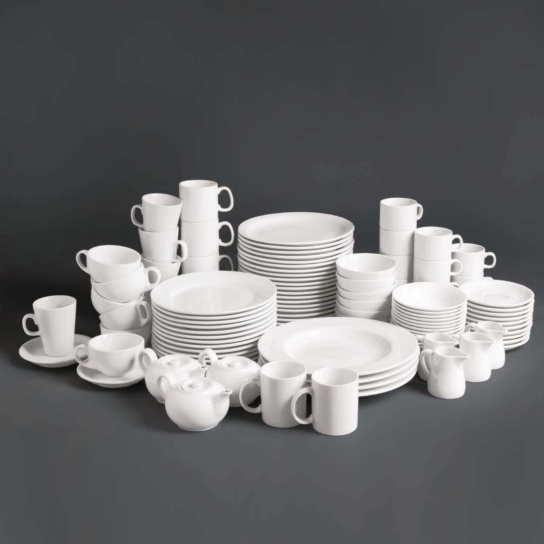 Premium White Ceramic Cappuccino Cups - 10oz (12-Pack) for Coffee, Tea & Hot Beverages - Perfect for Home, Office & Cafes