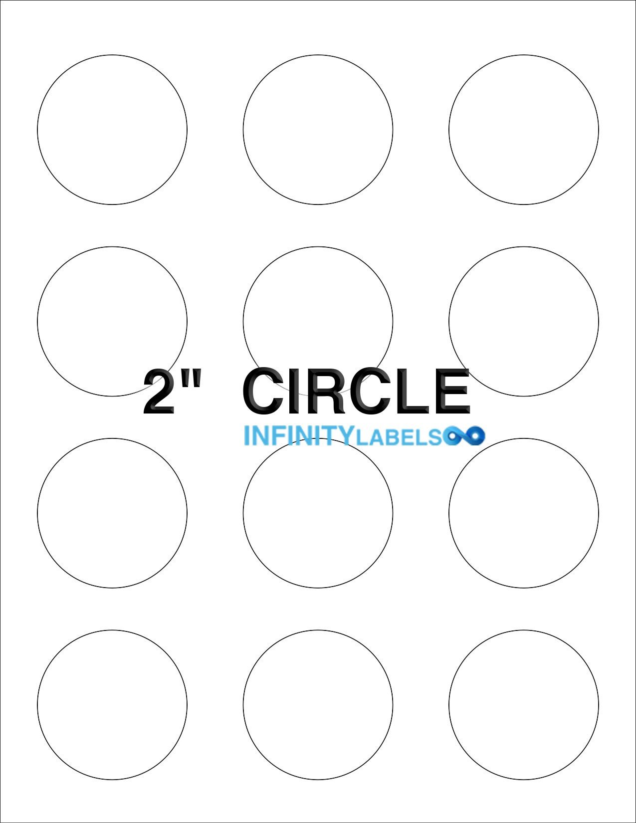 200 White Removable Laser Label Sheets - 2 Inch Circle Stickers (12 Labels per Sheet) for Mailing, Organizing & Craft Projects