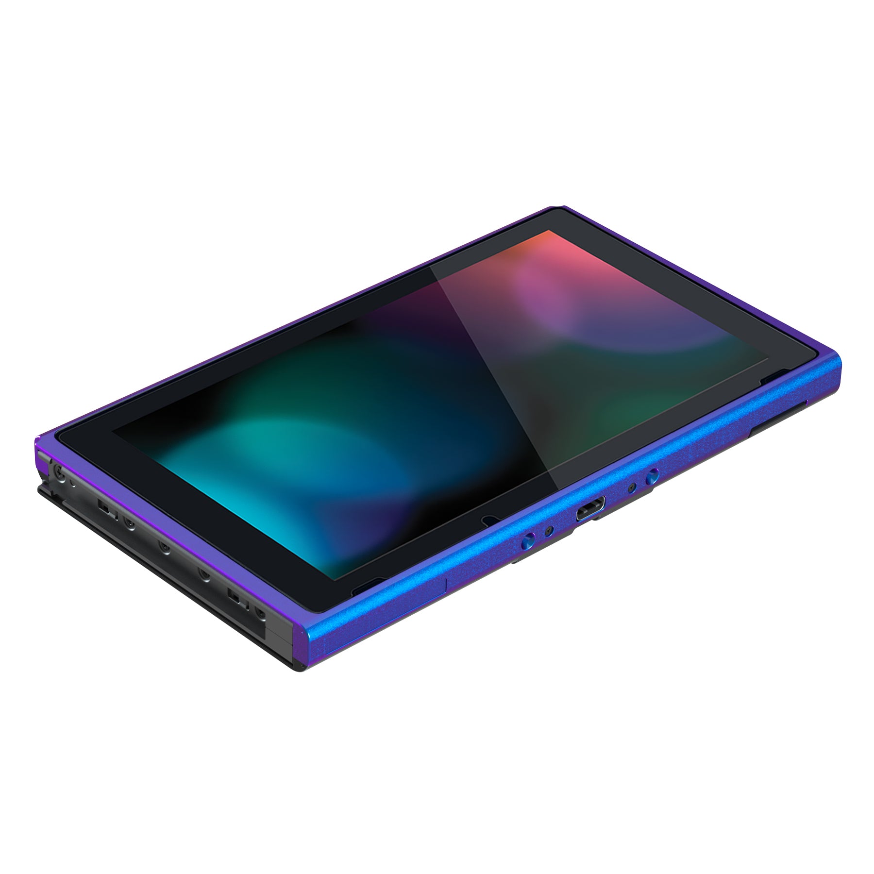 eXtremeRate Chameleon Purple Blue DIY Replacement Shell for Nintendo Switch Console - Front Faceplate with Volume & Power Buttons (Console Not Included) | Perfect for Custom Gaming Setup & Switch Modding Projects