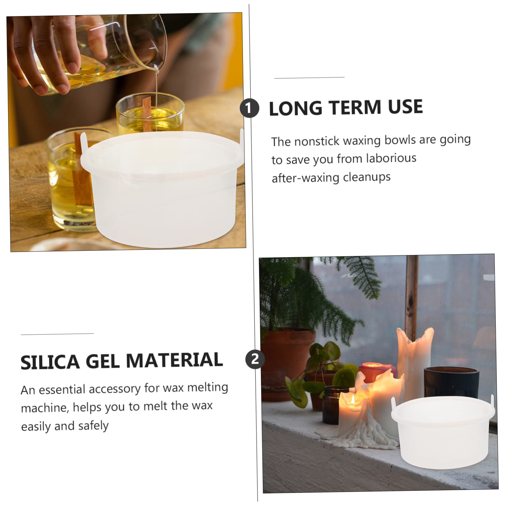 iPetboom 6-Pack Silicone Wax Melting Bowls - Portable DIY Wax Warmer for Hair Removal, Candle Making & Waxing - Heat-Resistant Wax Pot Replacement for Waxing Machine (Great for Home Salons & DIY Beauty)