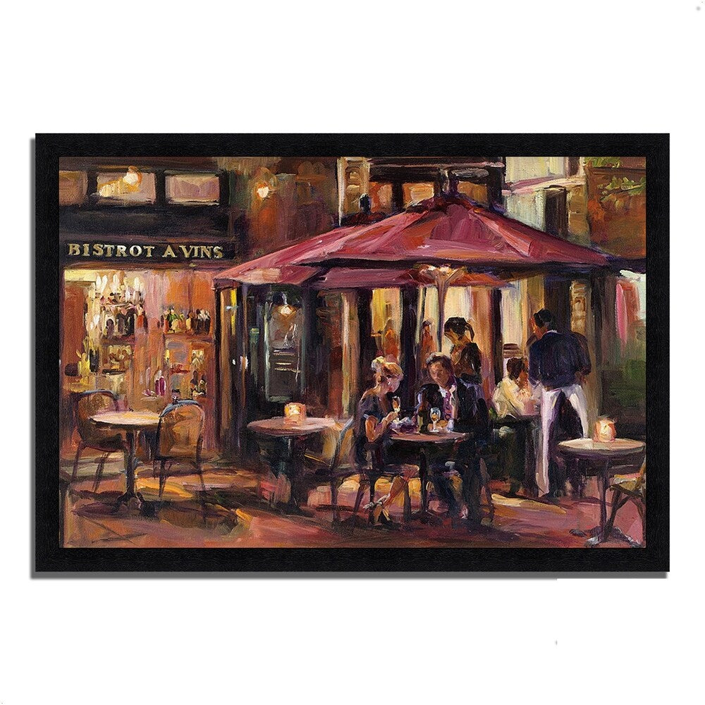 Bistro A Vins by Marilyn Hageman - Premium Framed Art Print for Home & Office Decor | French Cafe Wall Art | Perfect for Dining Rooms, Living Spaces & Gifts