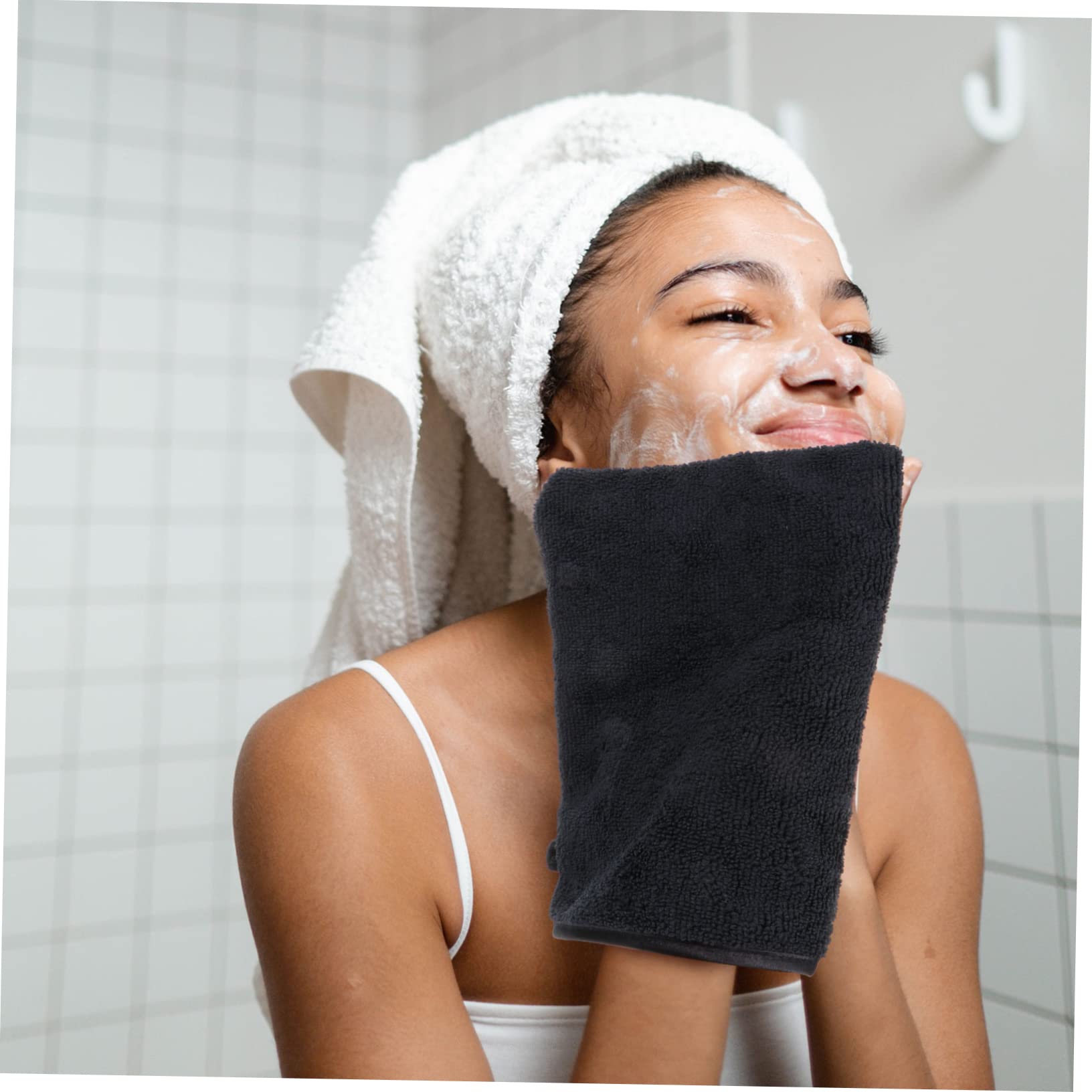 Soft Exfoliating Gloves for Face Cleaning & Makeup Removal - Set of 8 for Spa & Skincare