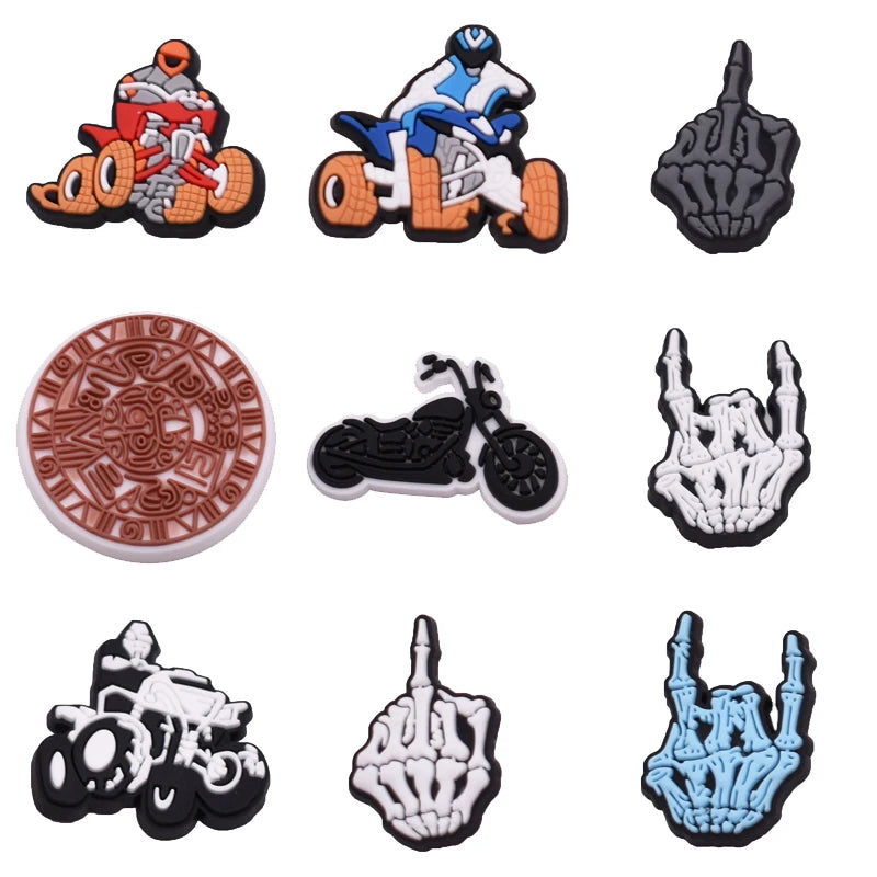 Skull Shoe Charms for Crocs - Punk Badge Pins for Unisex Sandals & Jeans Decoration - Christmas Gifts & Wholesale Shoe Accessories - Perfect for Gothic Fashion & DIY Outfit Customization
