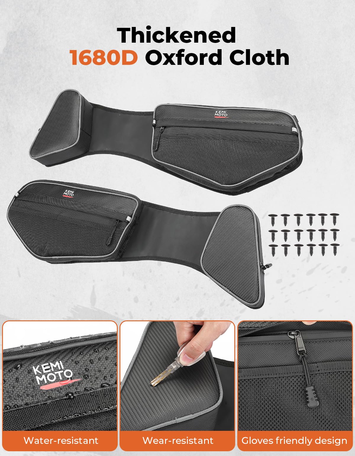 KEMIMOTO ATV Door Storage Bags with Knee Pads - Compatible with Can Am Commander & Commander Max 2021+ Models - 2 Pack Waterproof Front Door Organizer for Off-Road Accessories & Gear Storage - Perfect for Hunting, Camping & Trail Riding Adventures