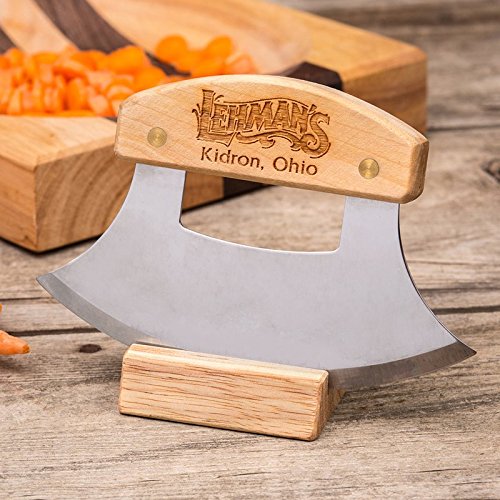 Lehman's ULU Crescent Rocker Knife - 6 Inch Curved Stainless Steel Blade for Chopping and Mincing - Perfect for Salad, Fruit, Vegetables & Herbs - Ideal for Kitchen Prep, Camping & Outdoor Cooking