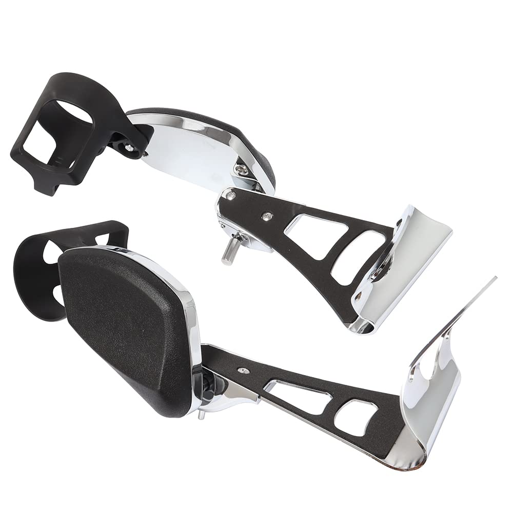 Motorcycle Chrome Passenger Armrests with Cup Holder for Harley Touring 2014-2021 Road Glide Ultra Electra Tri Glides - Comfortable Long Ride Accessories for Cruiser Bikes
