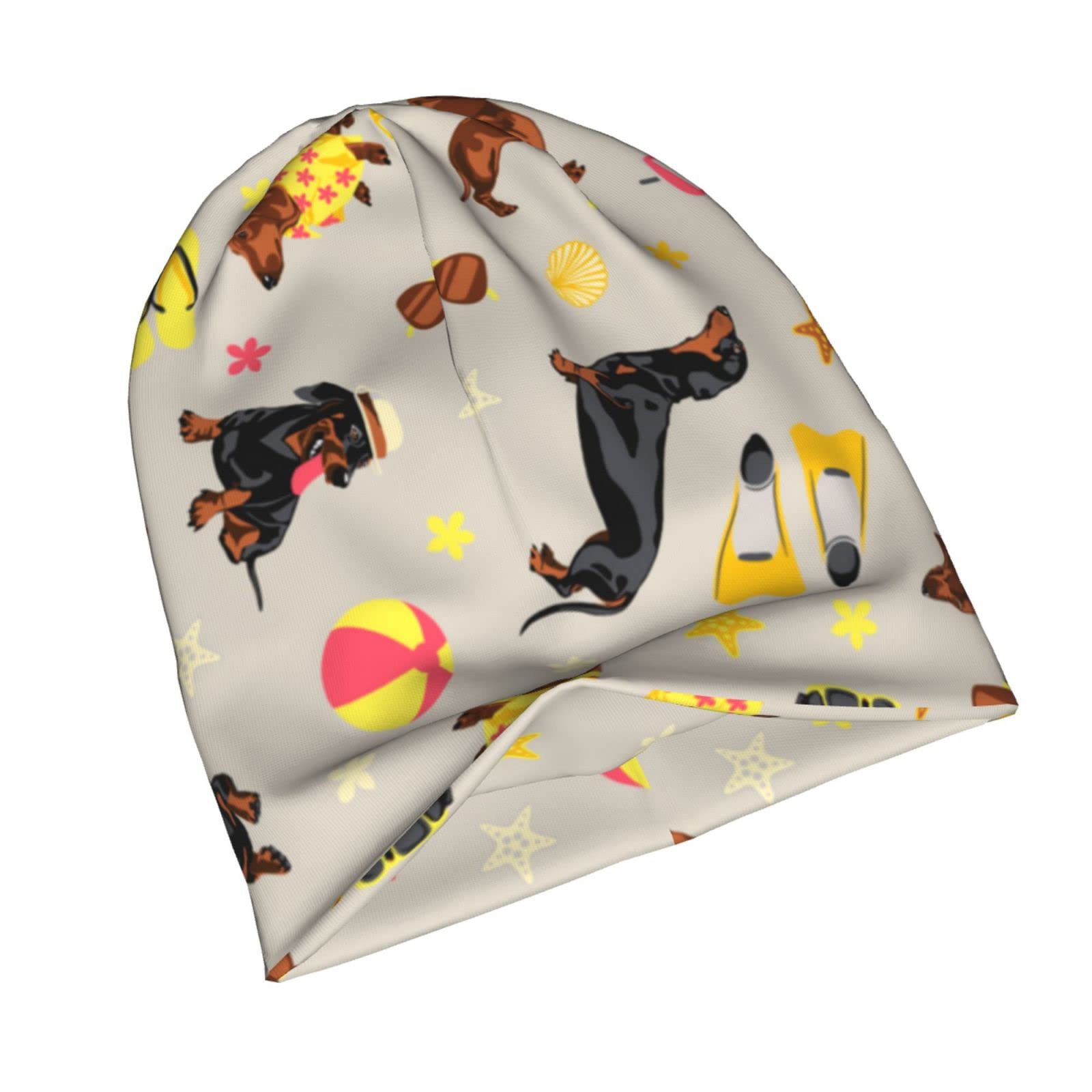 Cute Dachshund Sausage Dog Beanie Hat - Warm Slouchy Knit Skull Cap for Men & Women - Perfect Winter Gift & Outdoor Activities Accessory
