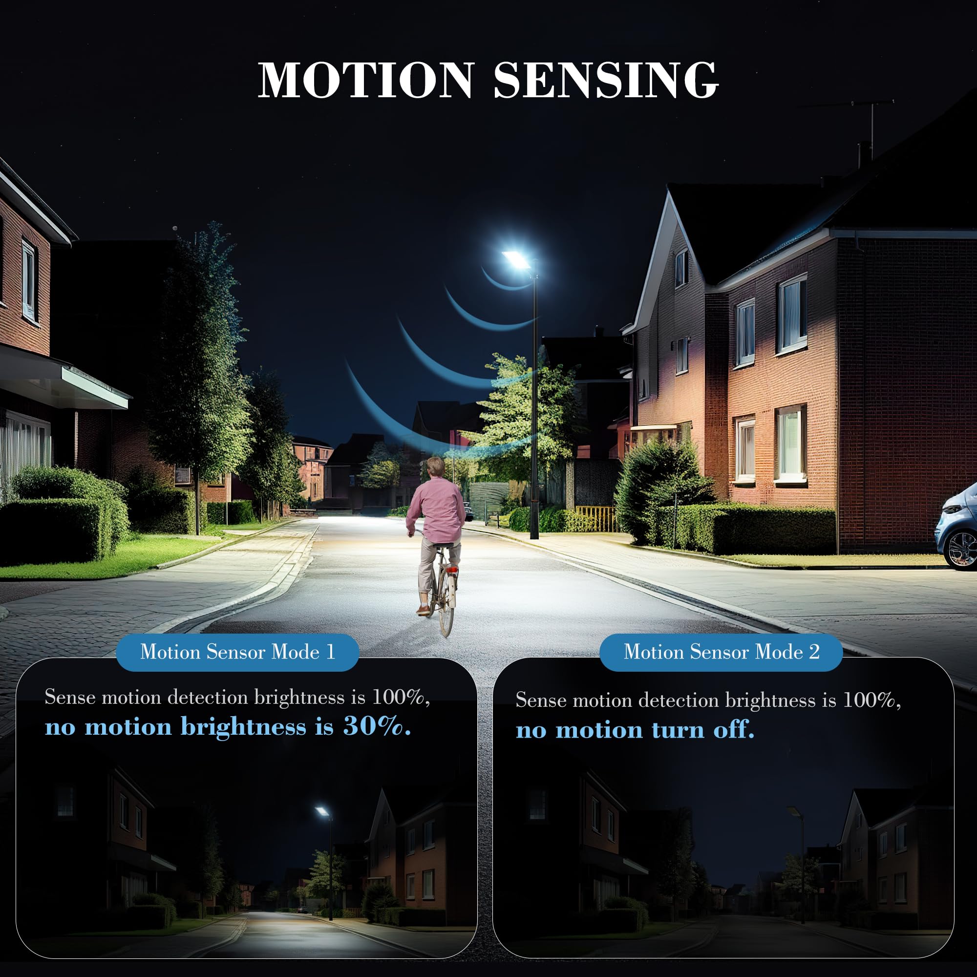 2000W Solar Street Lights Outdoor Waterproof - 6500K White Commercial Solar Parking Lot Lights with Motion Sensor, Dusk to Dawn, for Street, Yard, Garden, Pathway, Driveway, and Outdoor Security Lighting