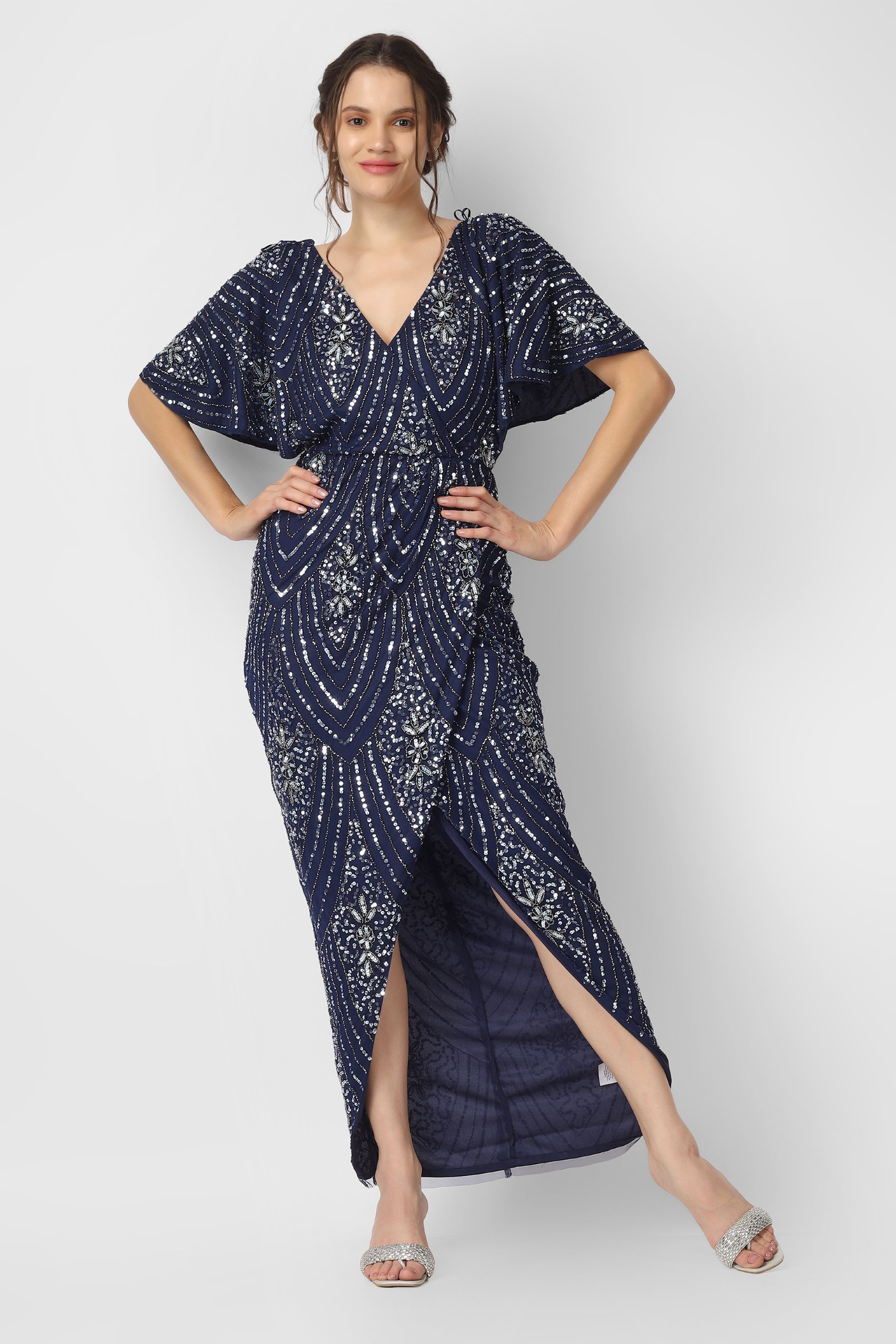 Antonella Maxi Dress in Navy Blue - Elegant Long Flowy Summer Dress for Women | Perfect for Beach Vacations, Weddings & Casual Outings