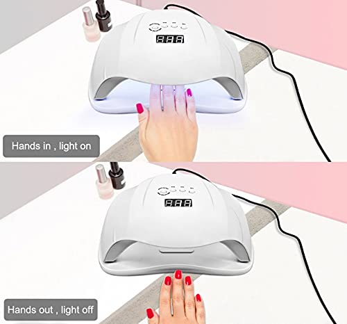 Professional UV LED Nail Lamp - 3 Timer Settings Gel Polish Dryer for Salon & Home Use | Fast Curing Light for Gel Nails, Acrylics & Manicures | Perfect Nail Art Tool for DIY & Professional Use (White)