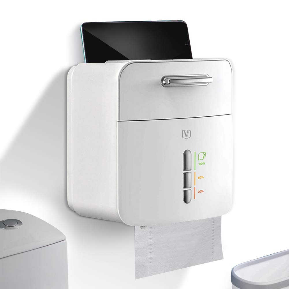 Goldenkiko White Tissue Box Cover - Decorative Bathroom & Bedroom Tissue Holder, Toilet Paper Storage Organizer for Home, Office, Kitchen & Study Room - Perfect for Modern Living Spaces & Gift Giving