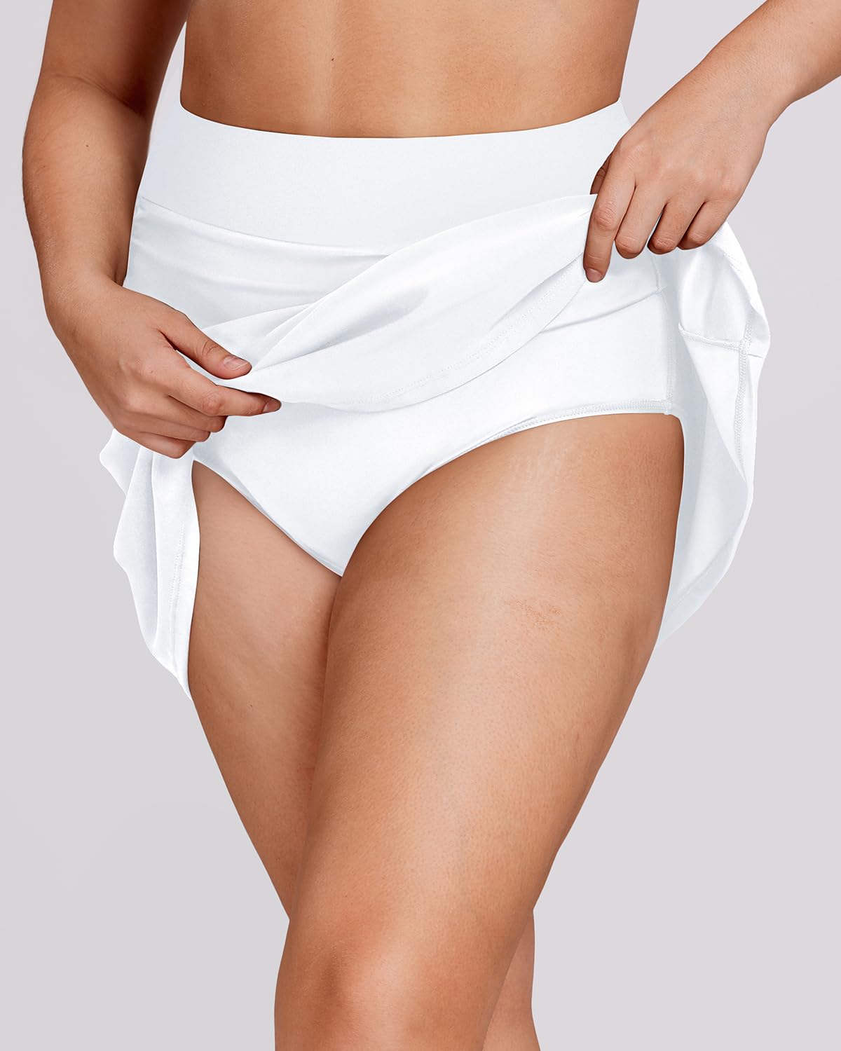 Daci Women's Plus Size Tummy Control Swim Skirt - High Waisted Athletic Swimsuit Bottom for Swimming, Beach & Water Aerobics