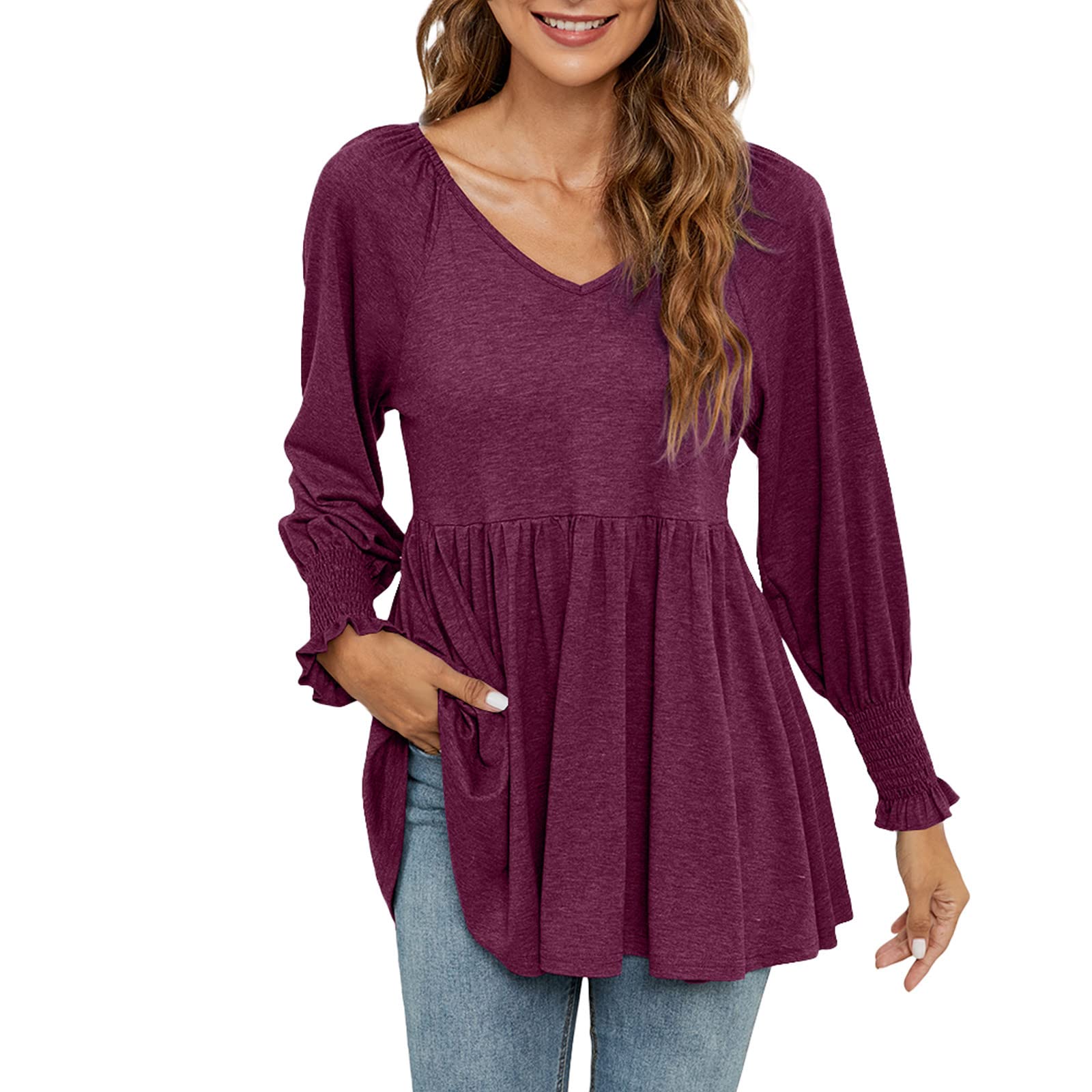 Women's Summer Tops & Basic Tunic Blouses - Long Sleeve Round Neck Shirts for Casual Wear, Office & Outings | Comfortable & Stylish Women's Fashion