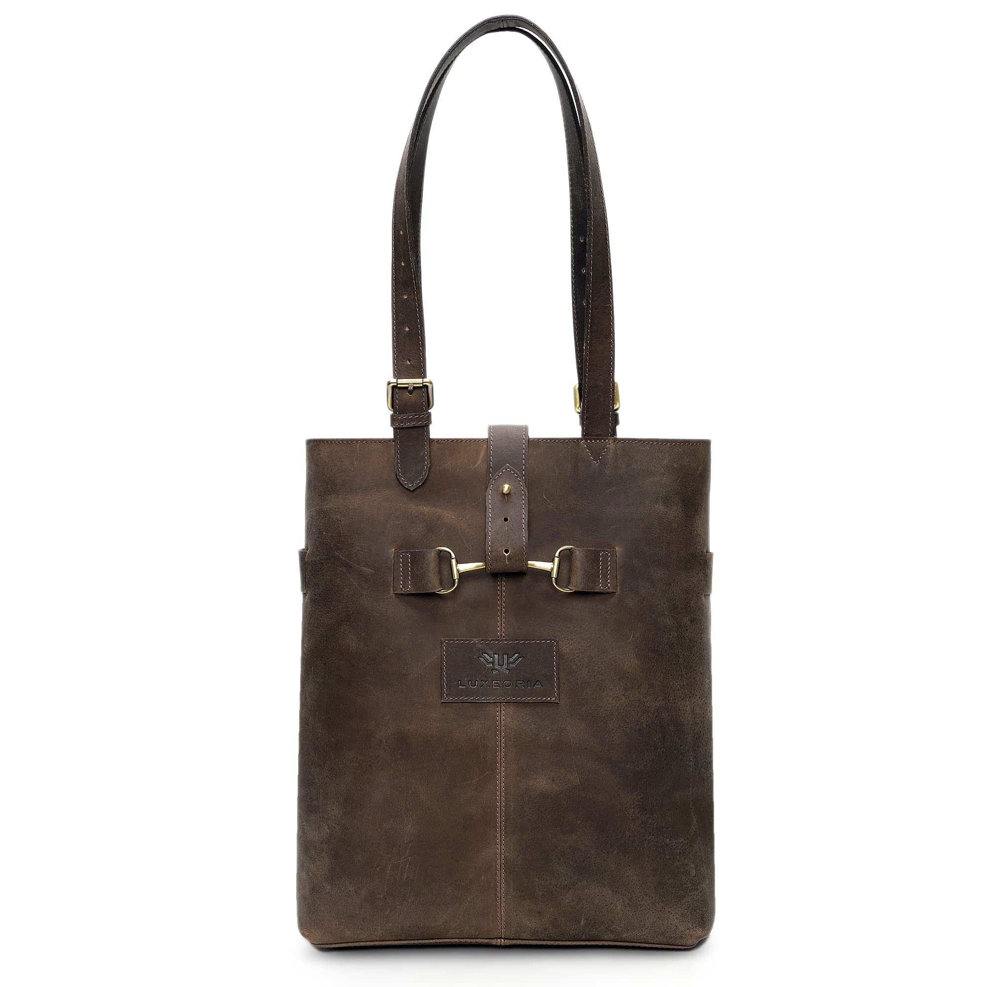 Luxeoria Genuine Leather Tote Bag for Women - Handmade Large Designer Shoulder Bag with Zipper Closure | Perfect for Work, Travel & Everyday Use