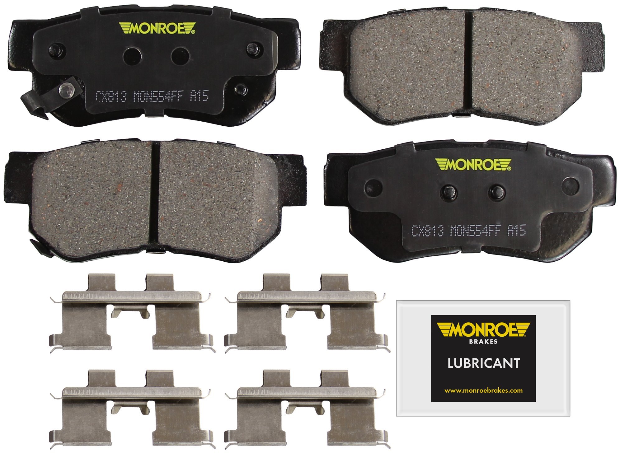 Monroe CX813 Brake Pads - Premium Ceramic Brake Pads for Smooth & Quiet Stopping | Fits Select Ford, Chevy & Dodge Vehicles | Perfect for City Driving & Highway Commutes