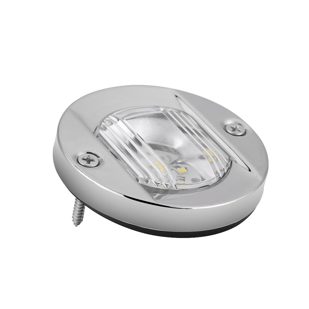 Waterproof LED Stern Lights for Boats - Stainless Steel Marine Transom Lights for Yachts & Sailboats (White) - Perfect for Night Navigation & Dock Safety