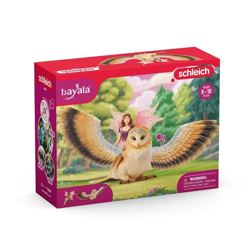 Fairy in Flight on Glam Owl - Whimsical Fairy Garden Decor for Outdoor & Indoor Use - Perfect for Fairy Gardens, Home Decor, and Gift Giving