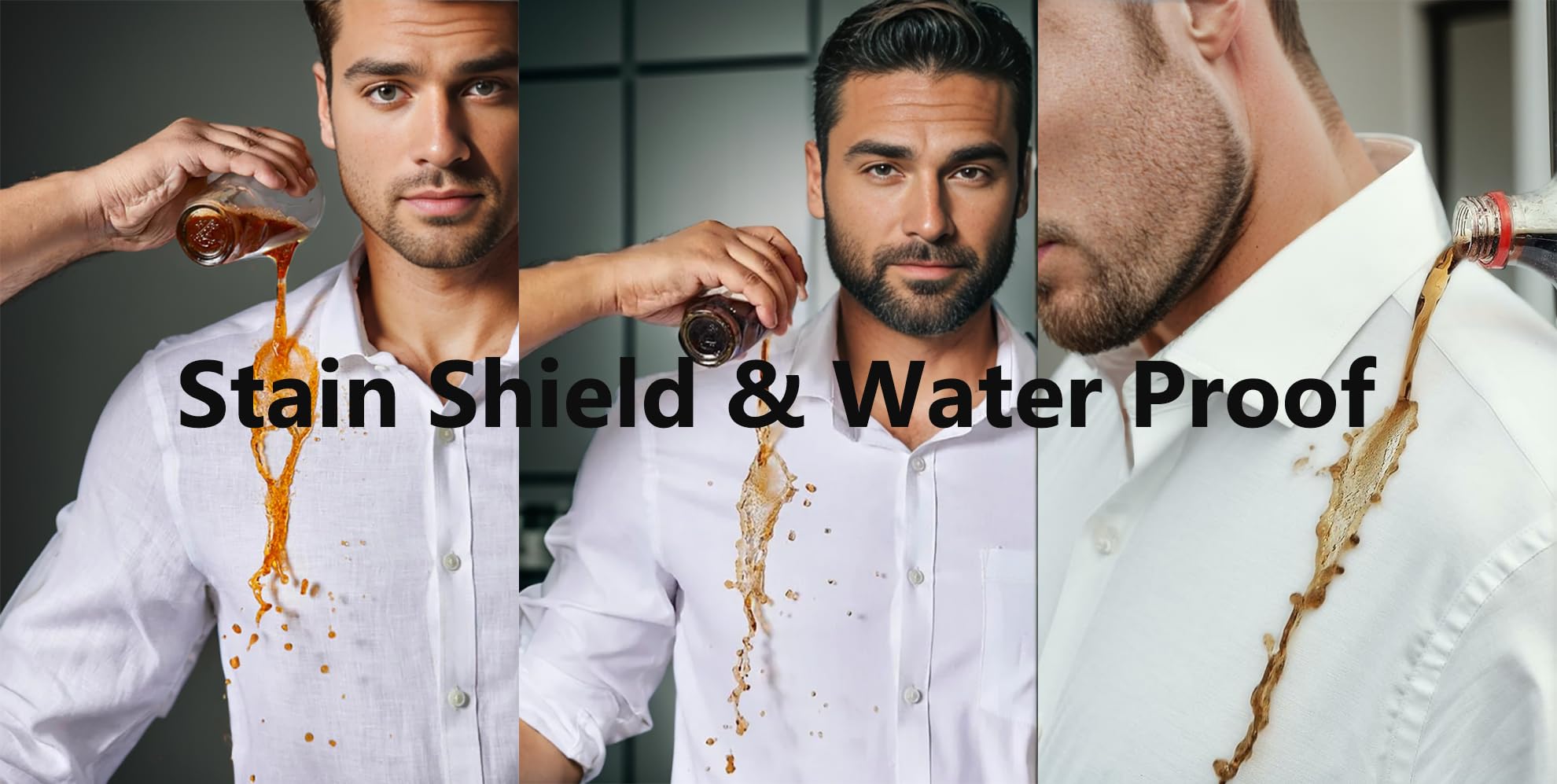 Year In Year Out Men's Water & Stain Resistant Dress Shirts - Button Down Long Sleeve Formal Shirts (Big & Tall Sizes) - Perfect for Office Wear, Business Meetings & Special Occasions