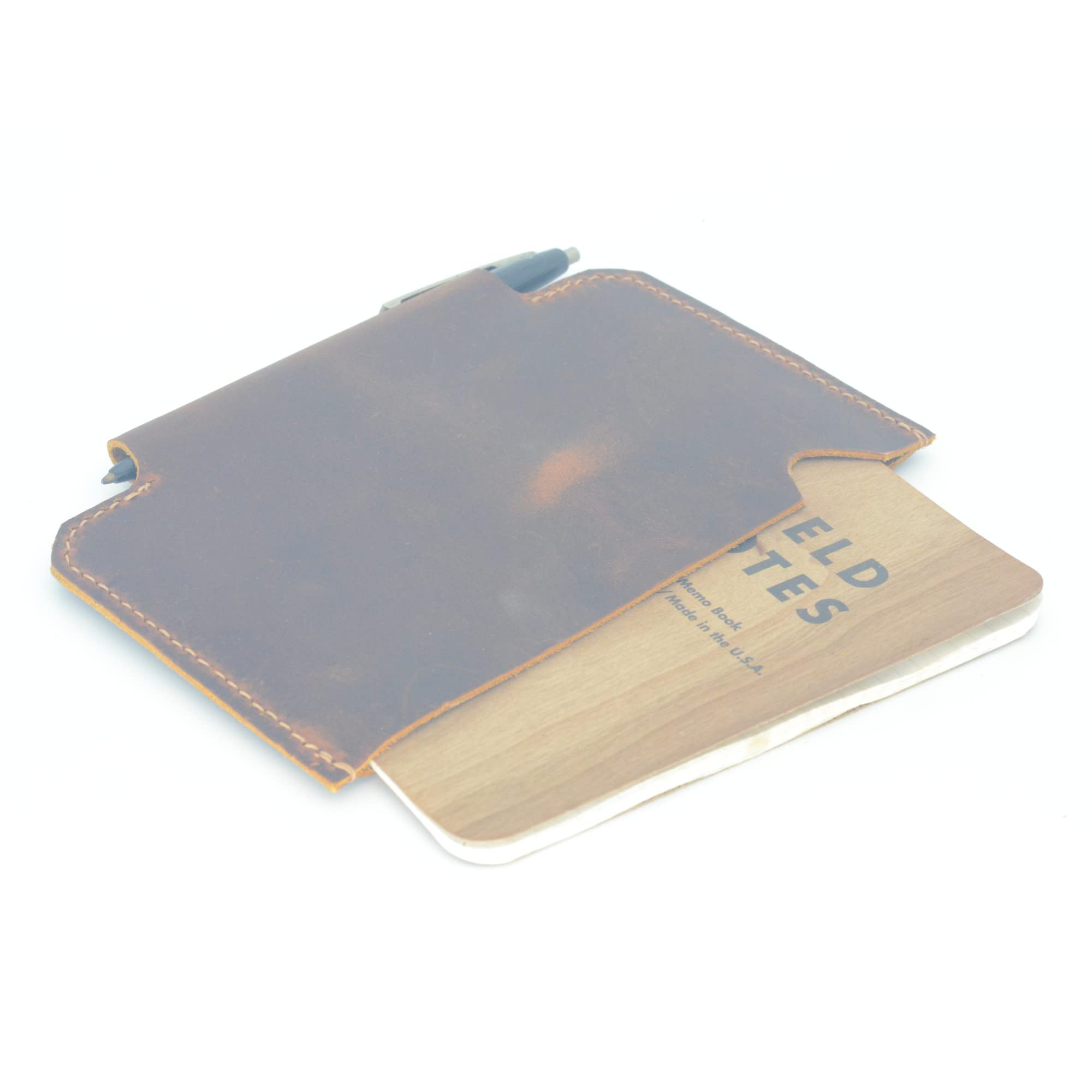 Premium Leather Field Notes Wallet Cover - Handmade Travel Journal Sleeve for Pocket Notebooks with Pencil Holder | Perfect for Outdoor Adventures, Business Travel & Daily Organization