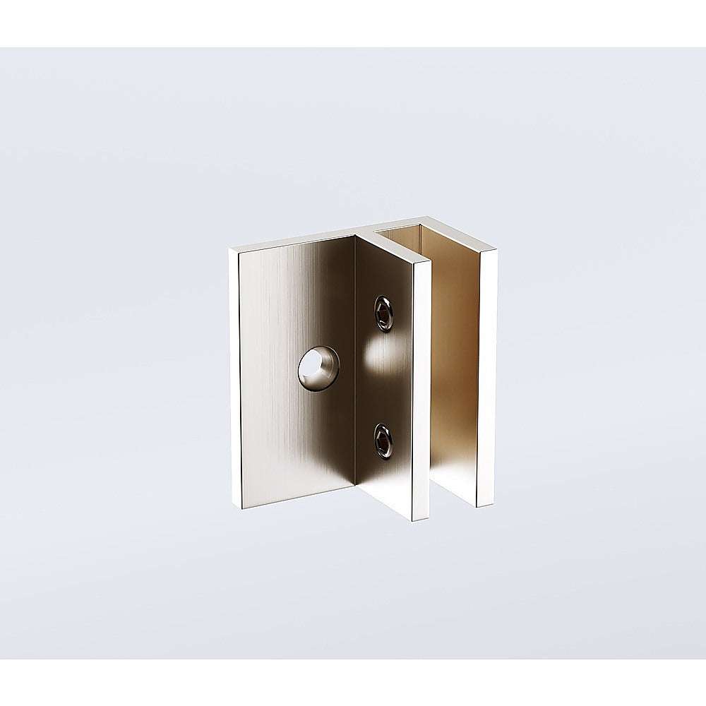 110x210cm Frameless Glass Shower Screen with Nickel Wall F Brackets - Waterproof Bathroom Enclosure for Modern Home & Spa Style Showers
