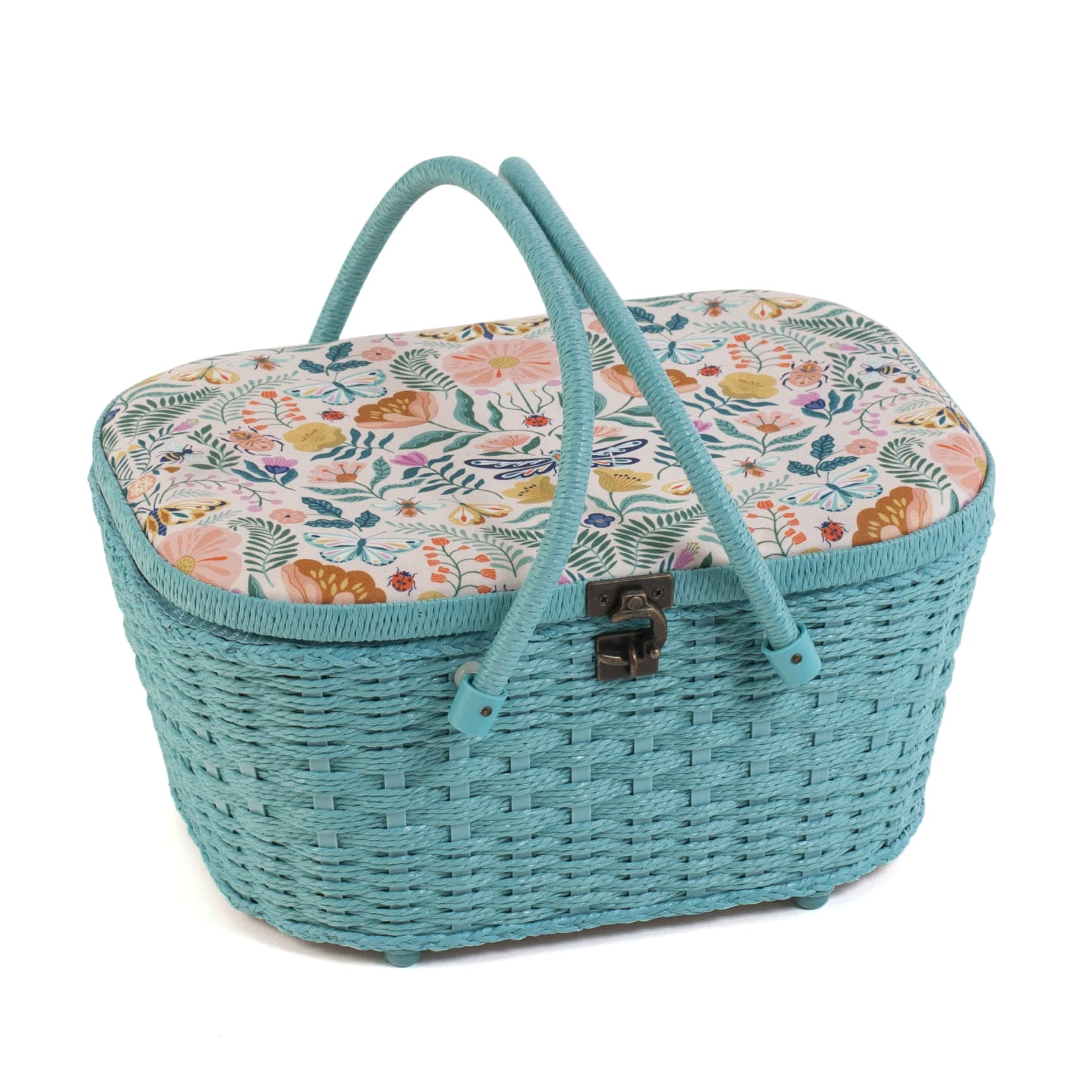 Flutterby Wicker Sewing Box Basket - Handmade Storage Organizer for Needles, Thread & Craft Supplies | Perfect for Knitting, Quilting & DIY Projects