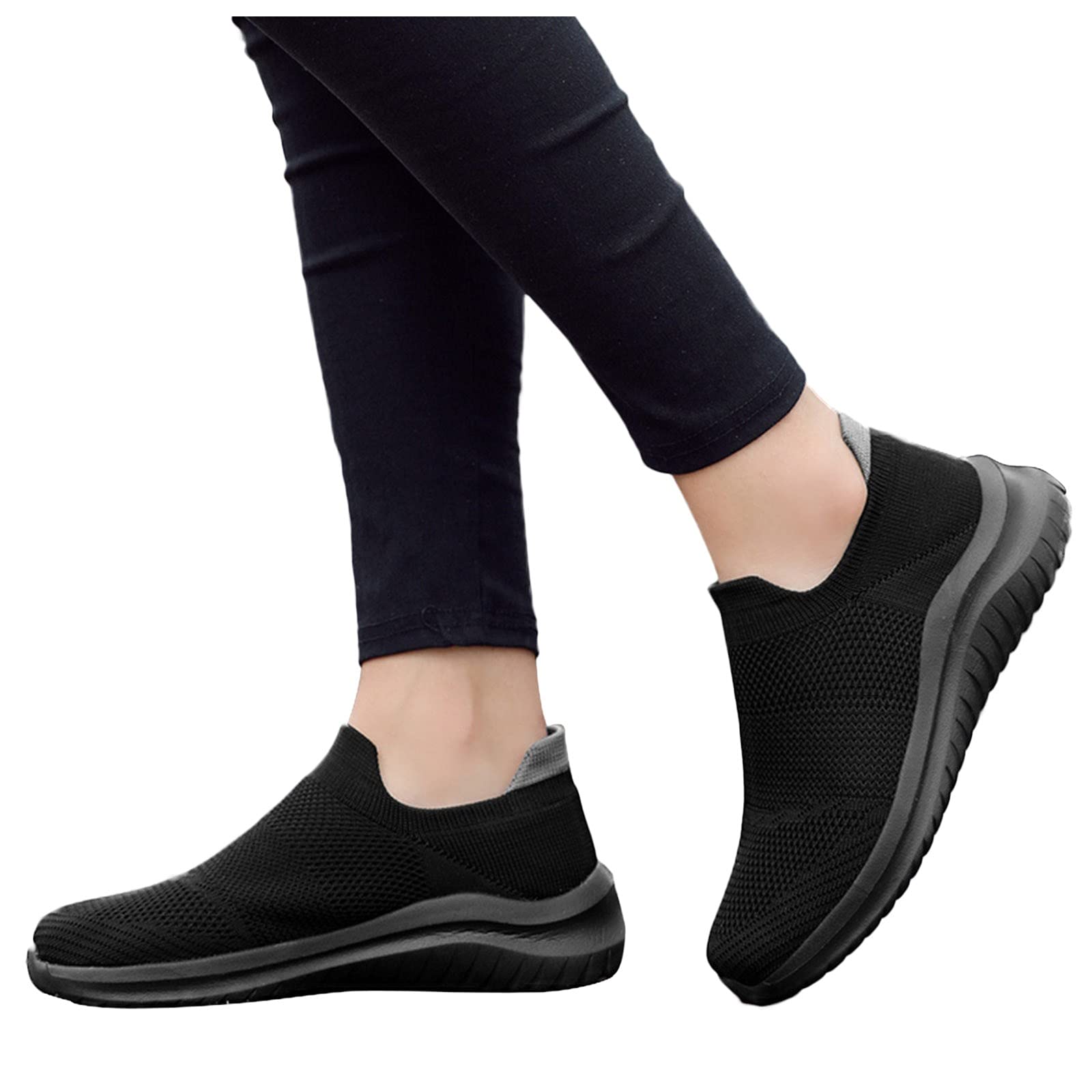 Women's Slip On Walking Sneakers with Arch Support - Lightweight Breathable Mesh Summer Shoes for Walking, Travel & Casual Wear