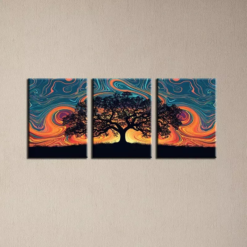 3-Piece Abstract Tree Wall Art Set - Framed Canvas Prints 50x70cm, High Quality Australian-Made Living Room Decor | Perfect for Modern Home, Office & Bedroom Wall Decoration