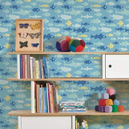 Self-Adhesive Fish Tank Wallpaper - Blue Underwater Theme (24x108 Inches) - Perfect for Aquarium Backgrounds, Home Decor & Kids' Rooms