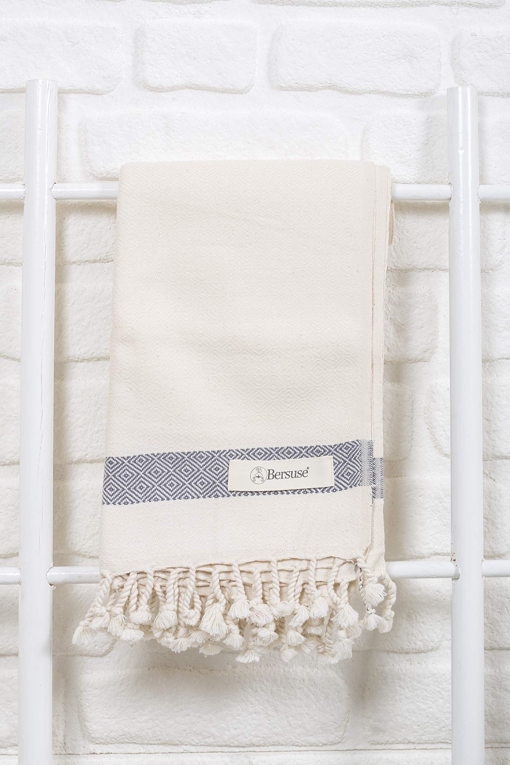 Premium 100% Cotton Turkish Towel - Ultra Absorbent Bath Towel, Beach Towel & Pool Towel - 37x70 Inches, Natural White (Set of 12) - Perfect for Spa, Travel, Gym & Beach Vacations