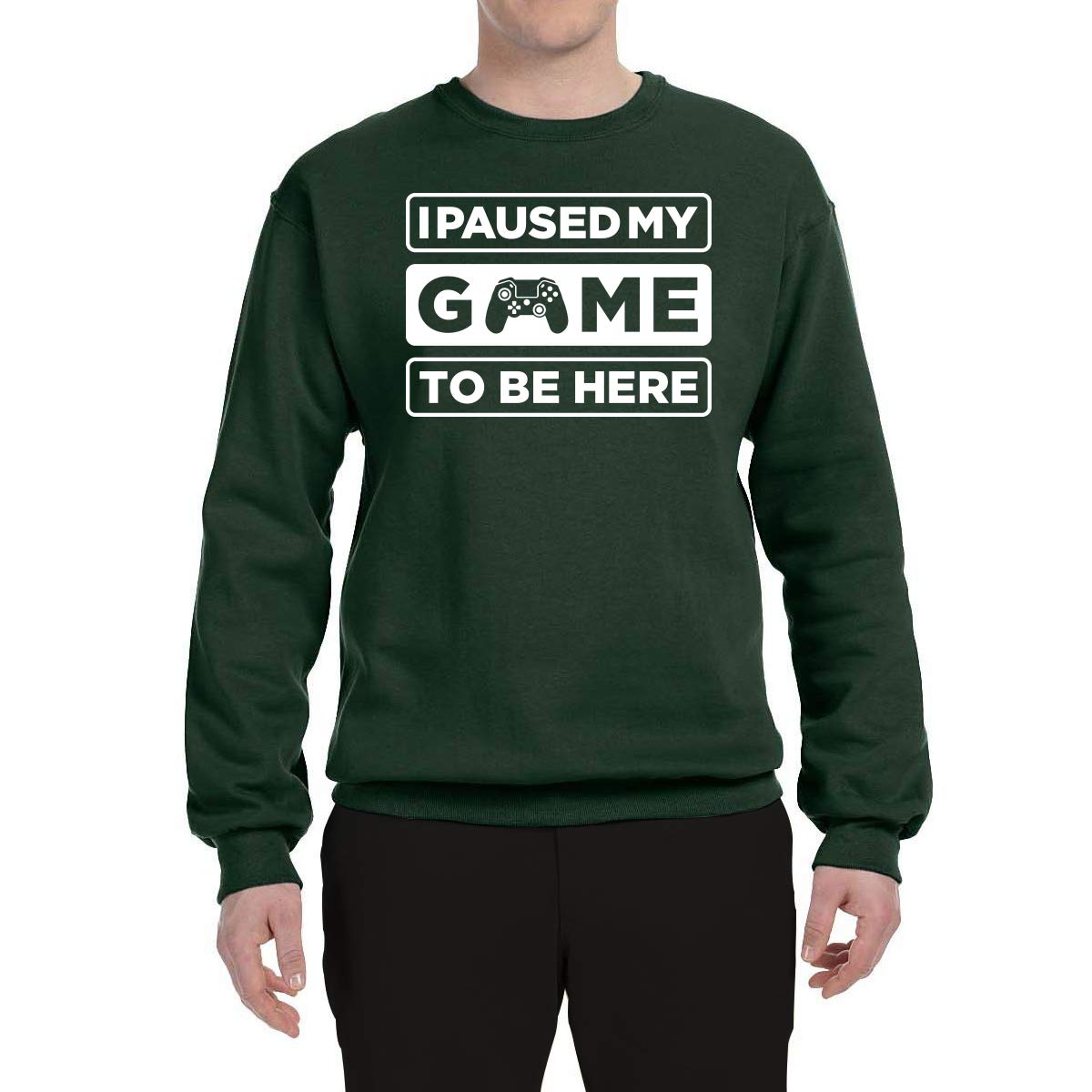 Wild Bobby 'I Paused My Game to Be Here' Gaming Sports Graphic Sweatshirt for Men & Women - Perfect for Gamers, Esports Fans & Casual Wear