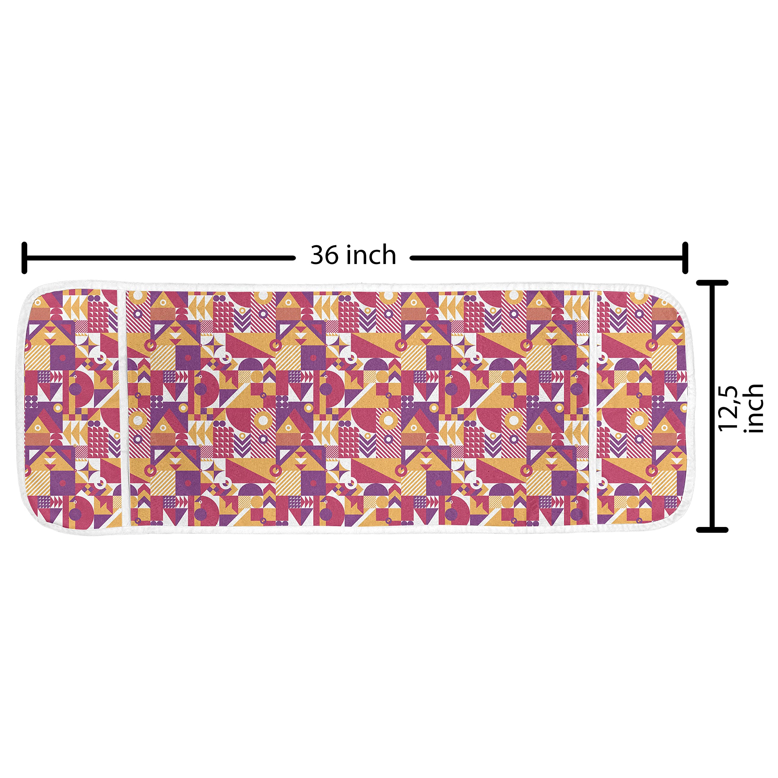 Ambesonne Geometric Microwave Cover - Modern Mosaic Pattern Waterproof Kitchen Organizer with Pockets, 36