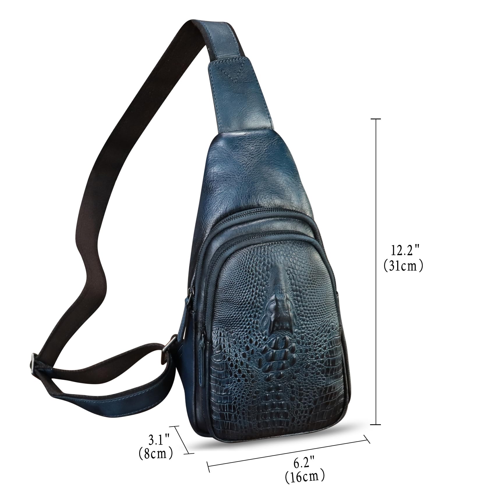 Genuine Leather Sling Bag for Women & Men - Real Leather Crossbody Backpack & Shoulder Purse - Durable Travel, Work & Everyday Use - Ideal for Commuting, Shopping & Outdoor Adventures