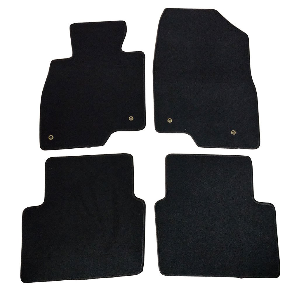 IKON MOTORSPORTS Custom Fit Floor Mats for 2014-2018 Mazda 3 - Premium Black Nylon Carpet Mats (4-Piece Set) - Perfect for All-Weather Protection & Enhanced Interior Style