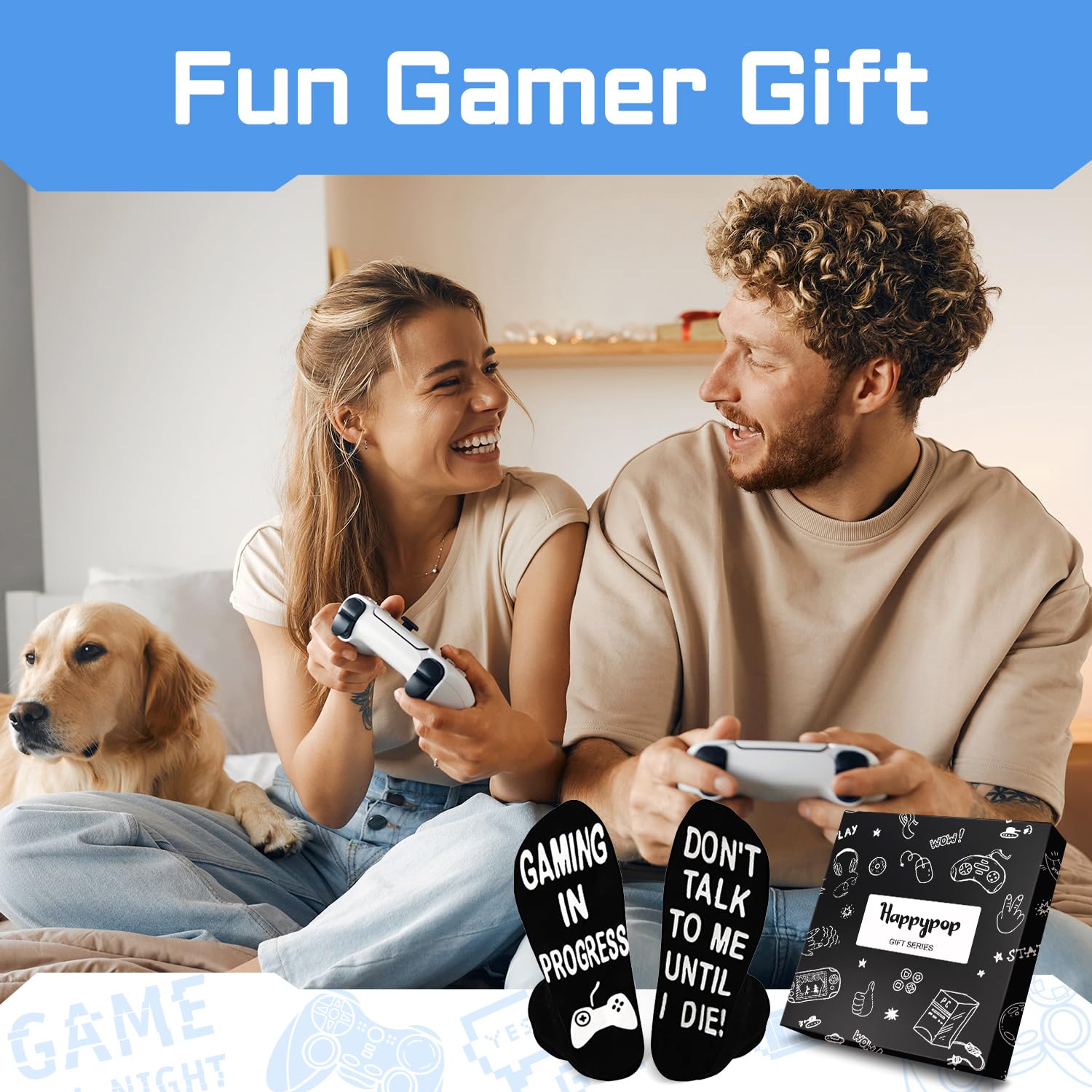Best Gaming Socks for Gamer Lovers - Cool Novelty Video Game Socks for Teen Boys & Men - Perfect Gift for Gamers, Birthday & Christmas Presents - Great for Gaming Sessions, Lounge Wear & Cosplay