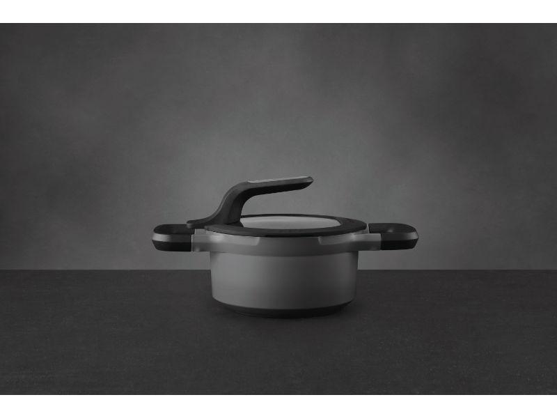 BergHOFF GEM 6.25 Qt Non-Stick Covered Stockpot with Lid - 1.6 Quart Gray Saucepan for Cooking, Boiling & Stewing - Perfect for Soups, Pasta & Family Meals