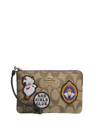 Coach Disney X Coach Corner Zip Wristlet - Signature Canvas with Patches | Perfect for Everyday Use, Travel & Gift Giving