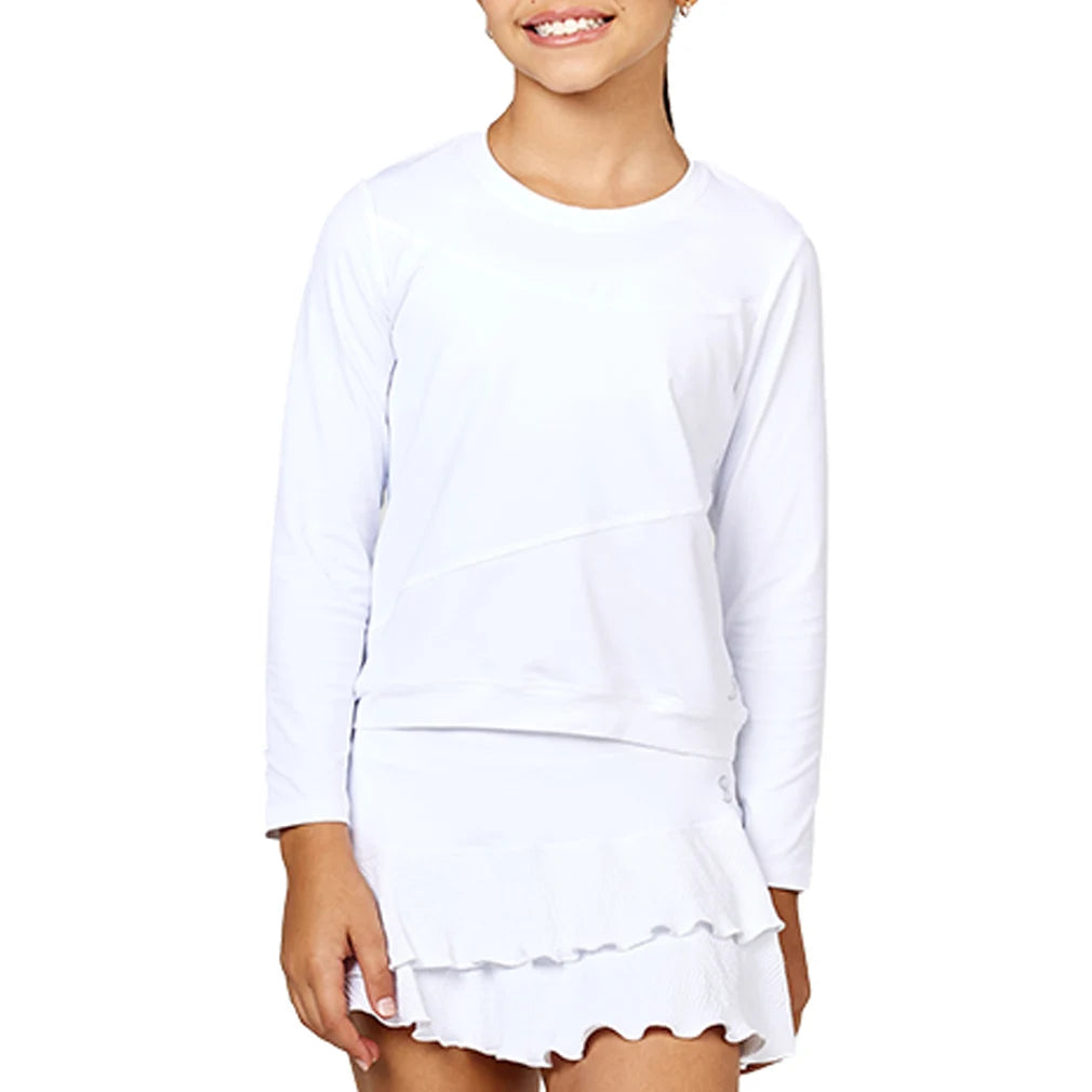 Girls' Tennis Pullover Sweatshirt - White Cotton Hoodie for Girls | Perfect for Tennis Practice, School Sports & Casual Wear